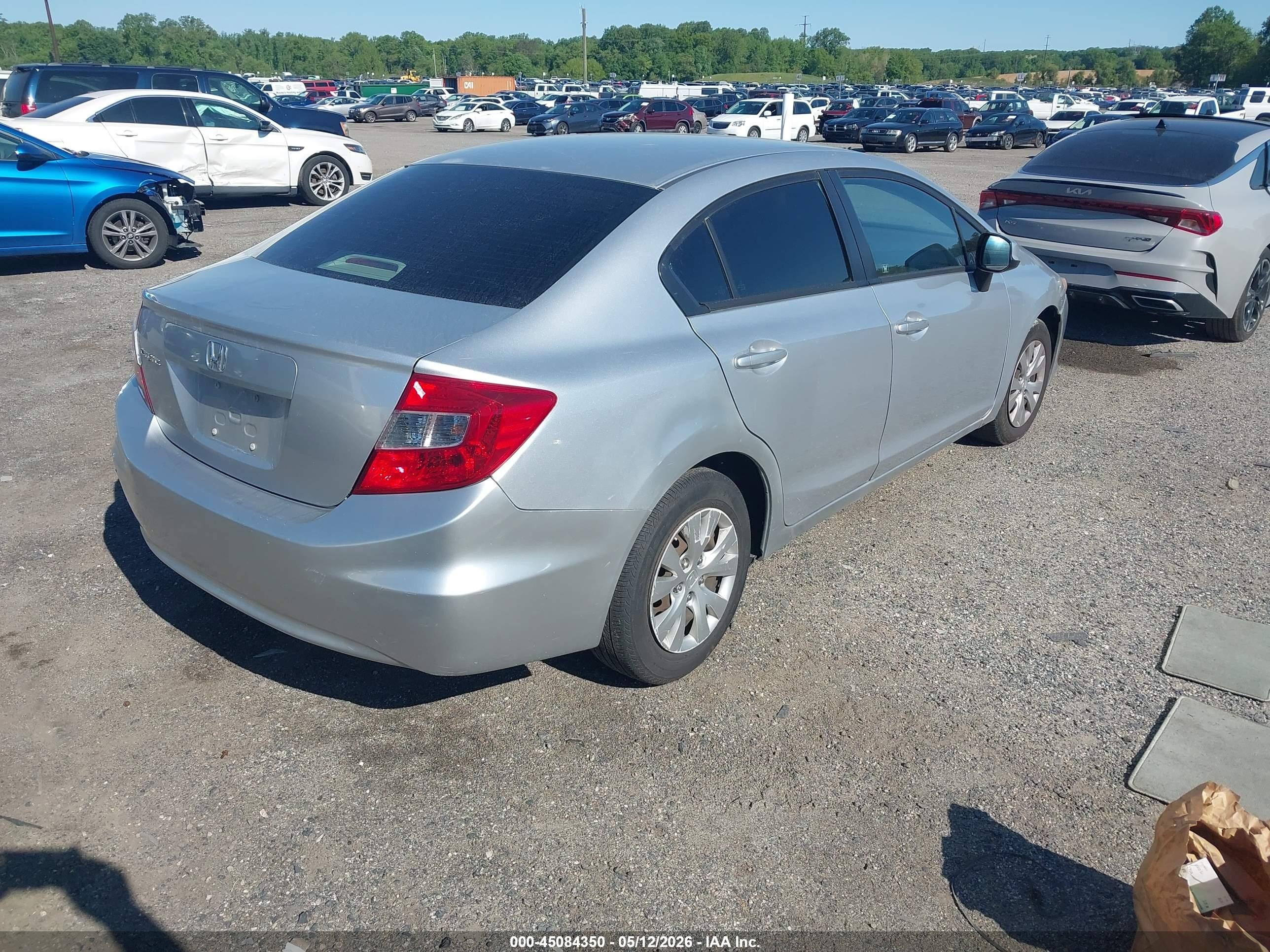 2012 Honda Civic Lx Silver vin: 2HGFB2F5XCH308572