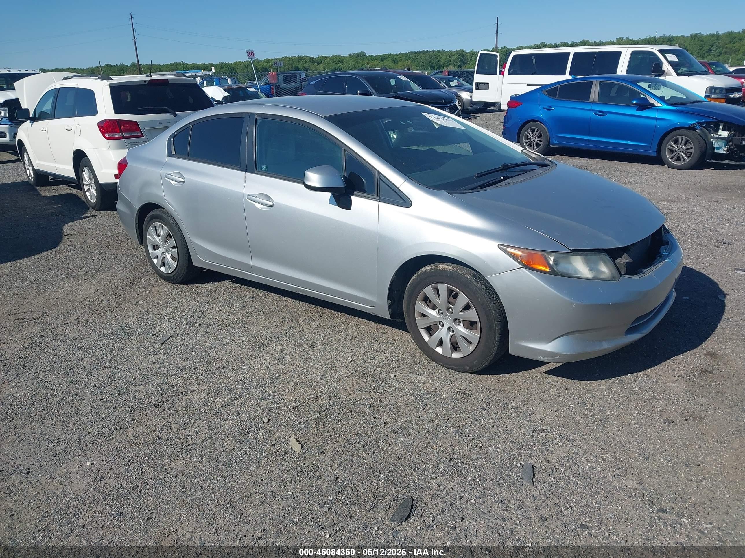 2012 Honda Civic Lx Silver vin: 2HGFB2F5XCH308572