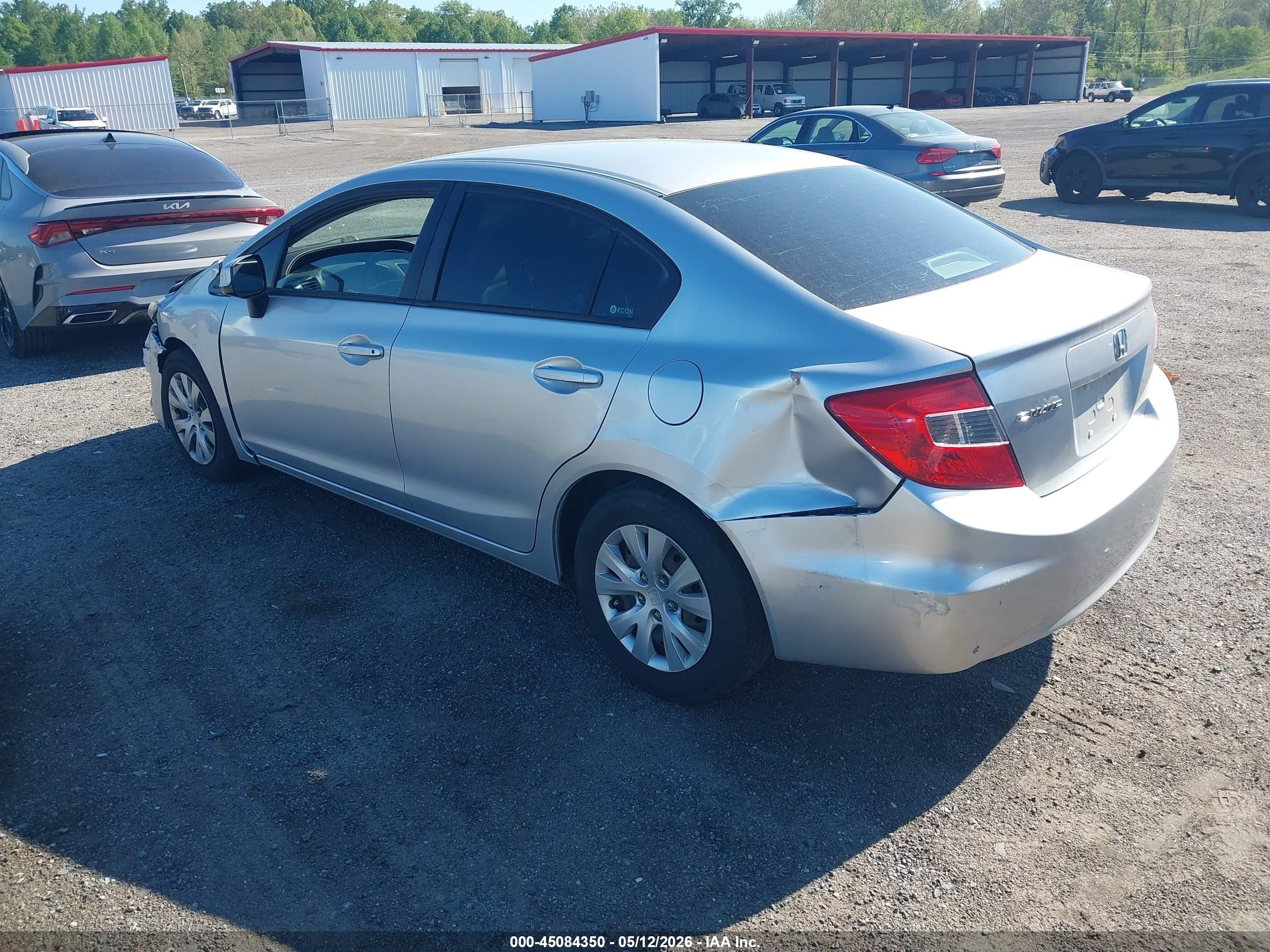 2012 Honda Civic Lx Silver vin: 2HGFB2F5XCH308572
