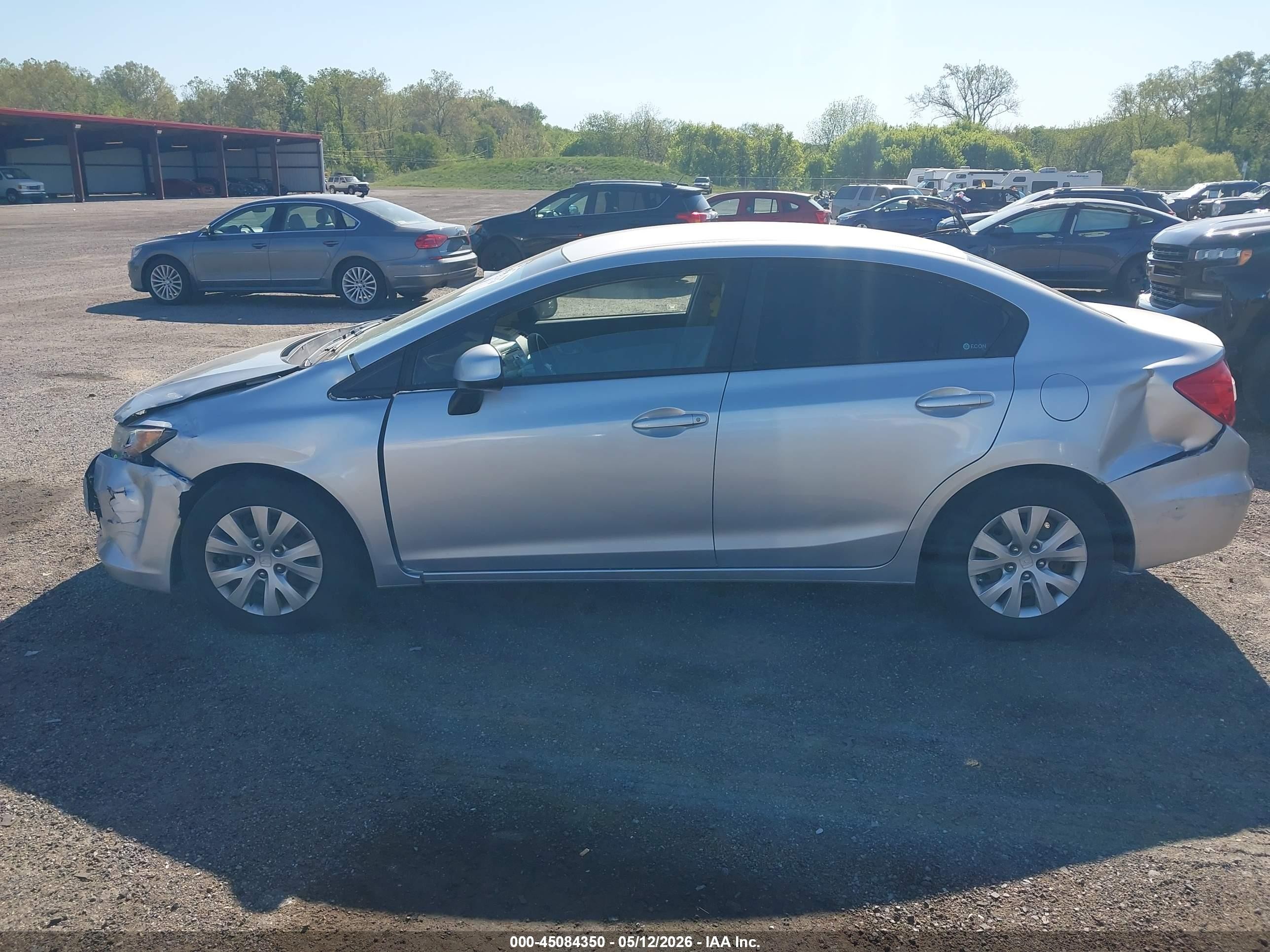 2012 Honda Civic Lx Silver vin: 2HGFB2F5XCH308572