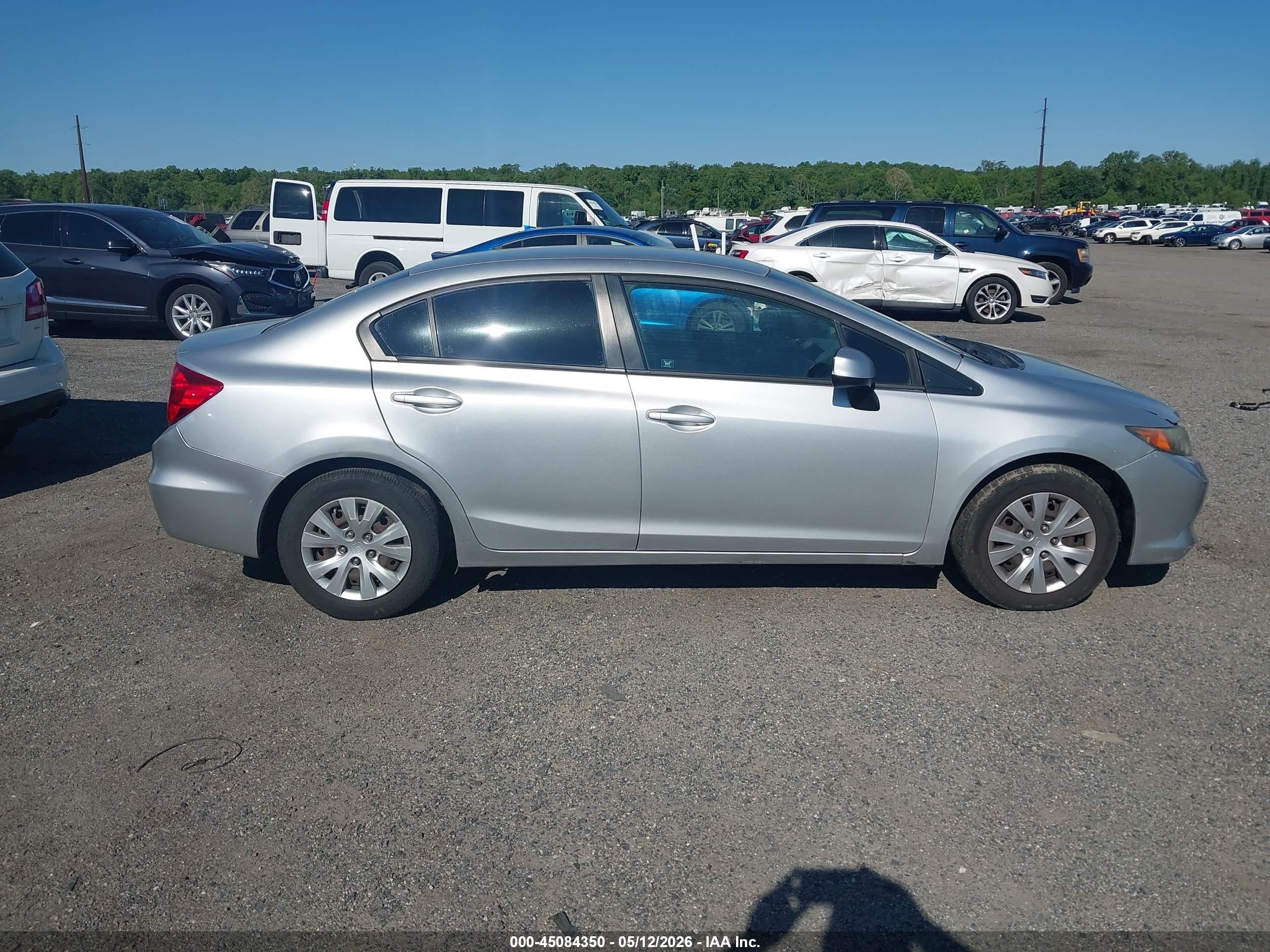 2012 Honda Civic Lx Silver vin: 2HGFB2F5XCH308572