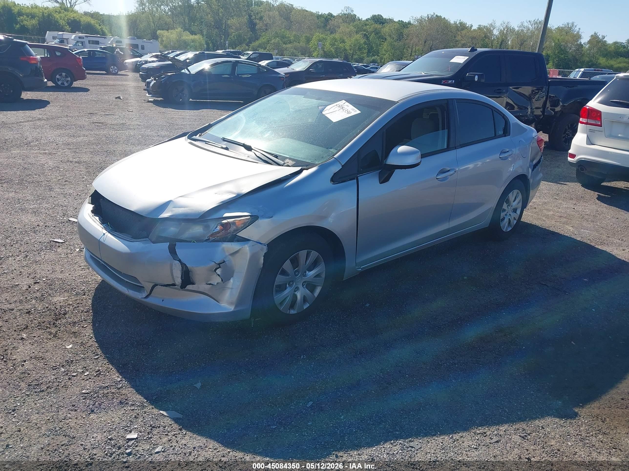 2012 Honda Civic Lx Silver vin: 2HGFB2F5XCH308572