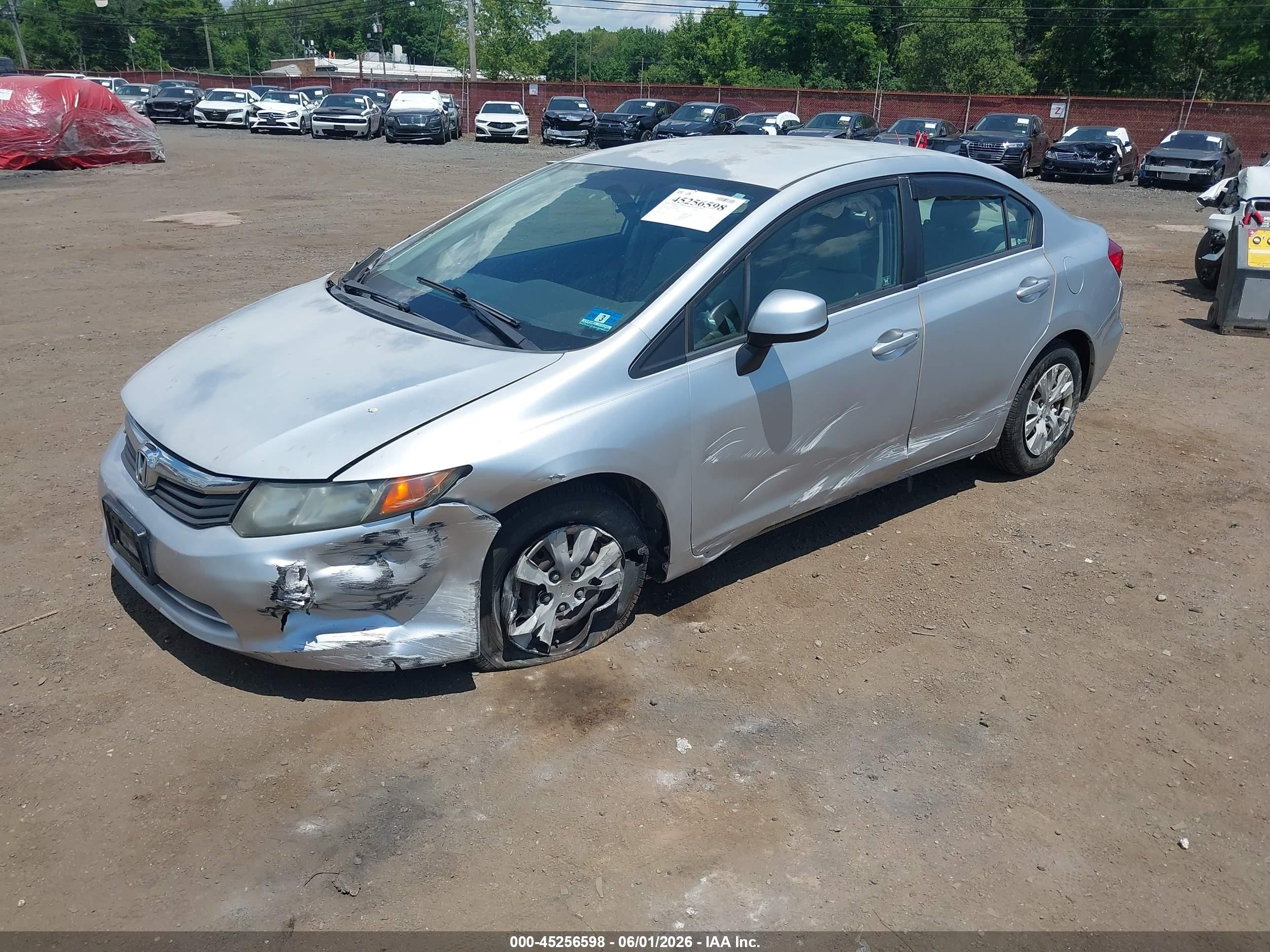 2012 Honda Civic Lx Silver vin: 2HGFB2F5XCH321046
