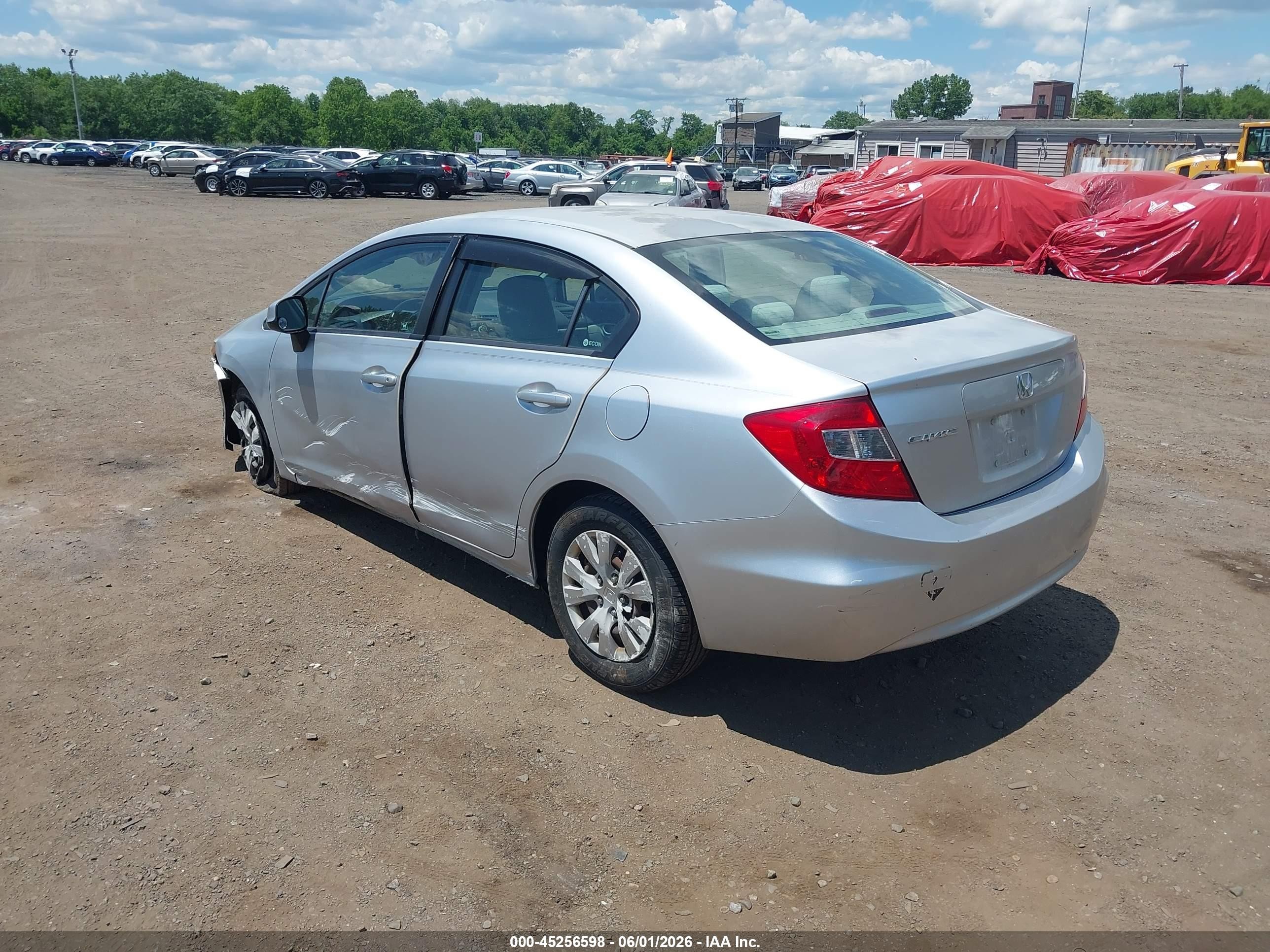 2012 Honda Civic Lx Silver vin: 2HGFB2F5XCH321046