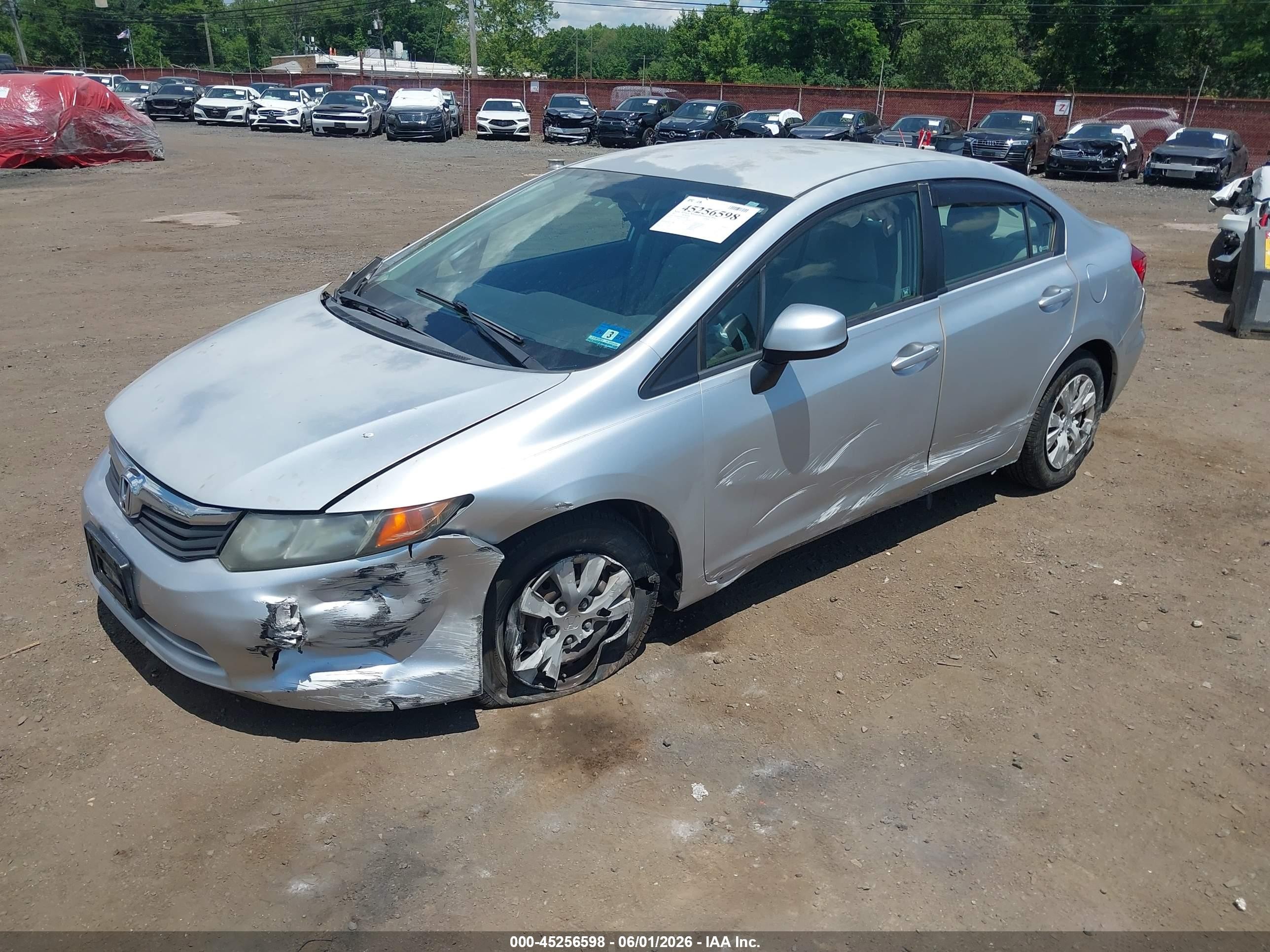 2012 Honda Civic Lx Silver vin: 2HGFB2F5XCH321046