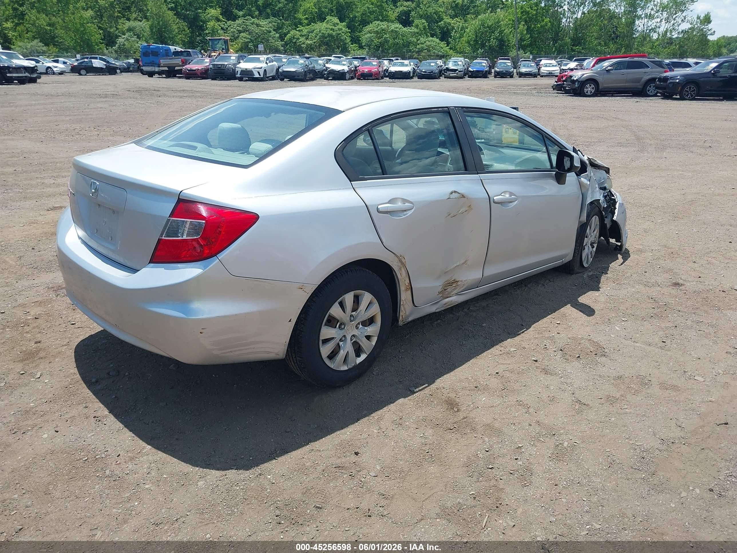 2012 Honda Civic Lx Silver vin: 2HGFB2F5XCH321046