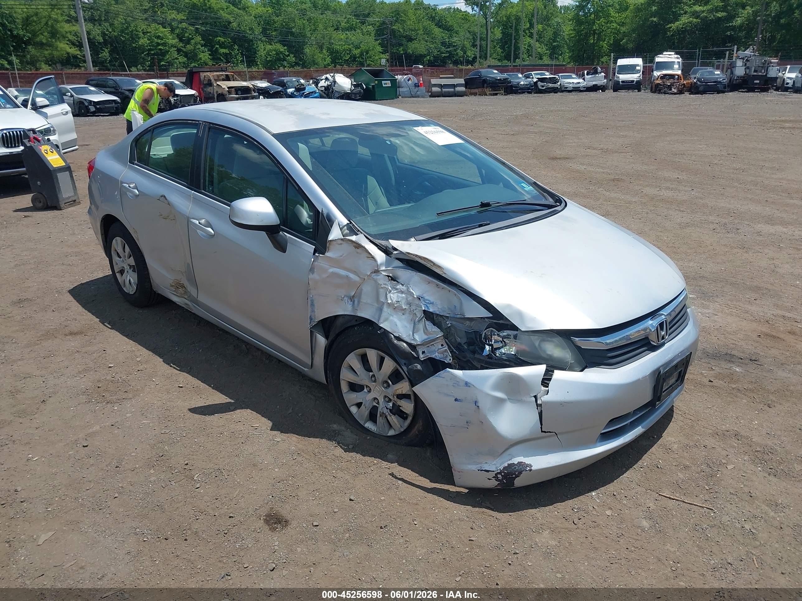 2012 Honda Civic Lx Silver vin: 2HGFB2F5XCH321046