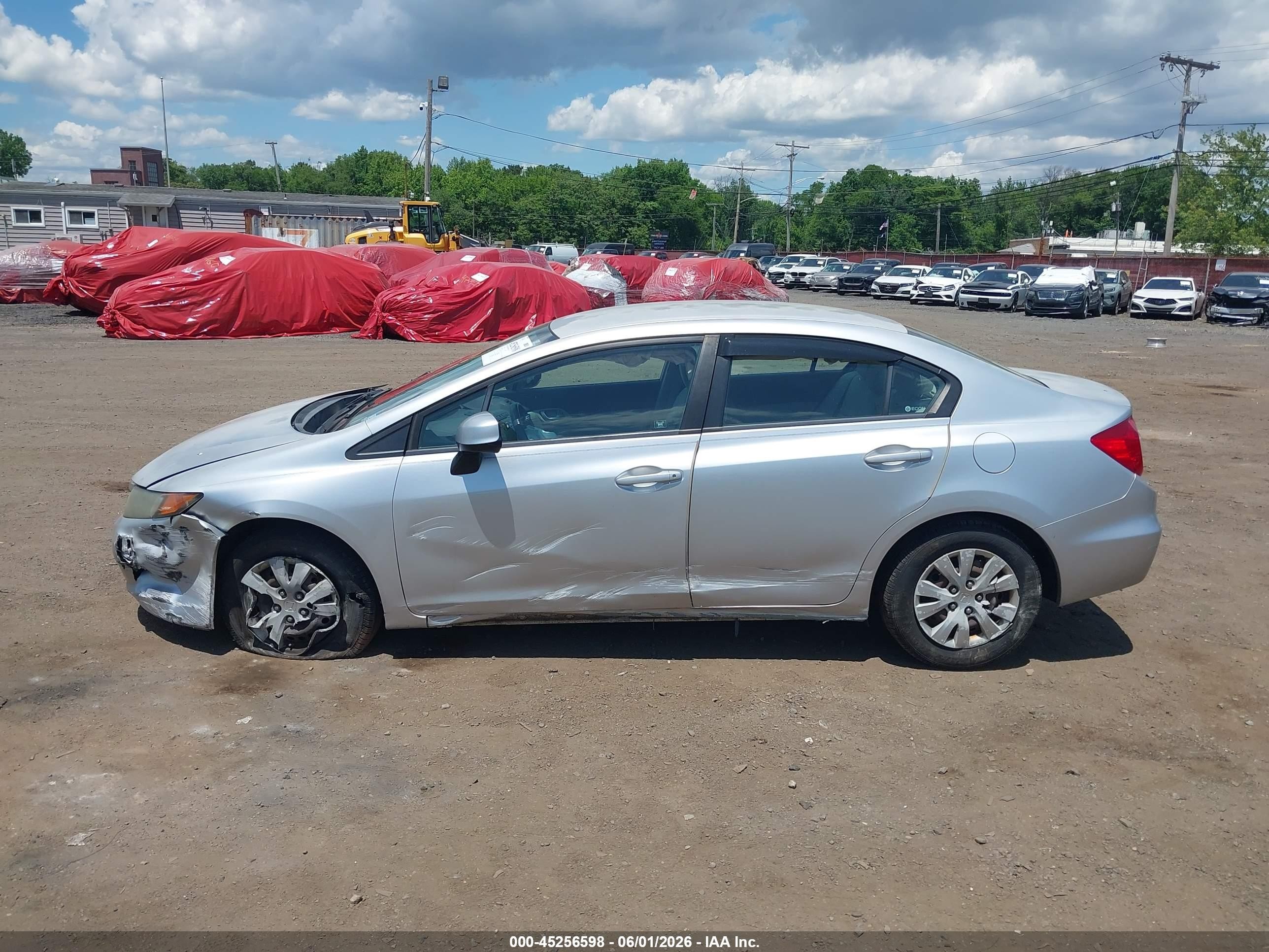2012 Honda Civic Lx Silver vin: 2HGFB2F5XCH321046