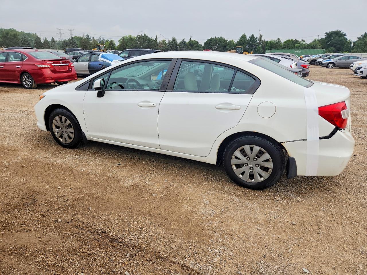 2012 Honda Civic Lx White vin: 2HGFB2F5XCH324111