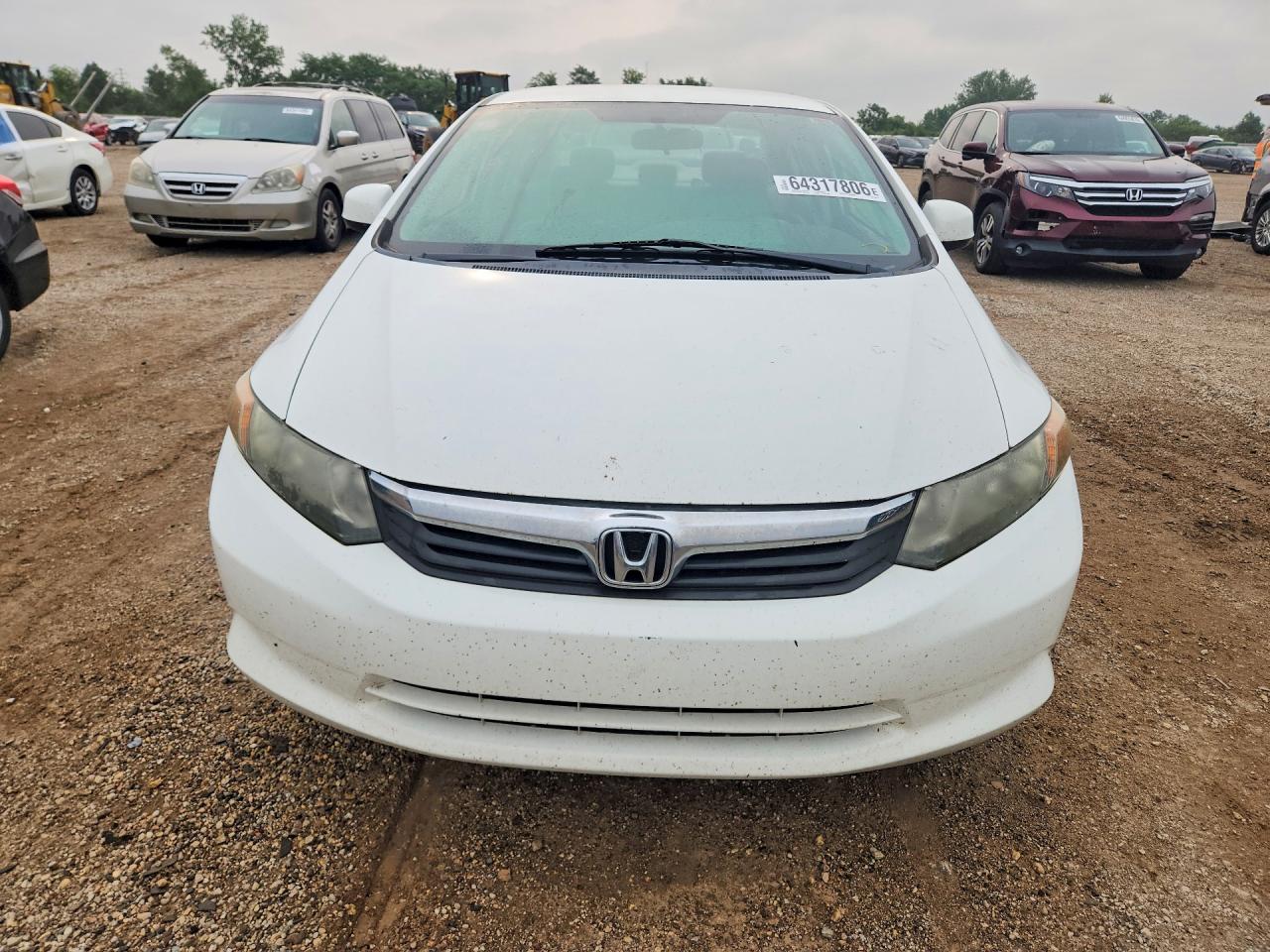 2012 Honda Civic Lx White vin: 2HGFB2F5XCH324111