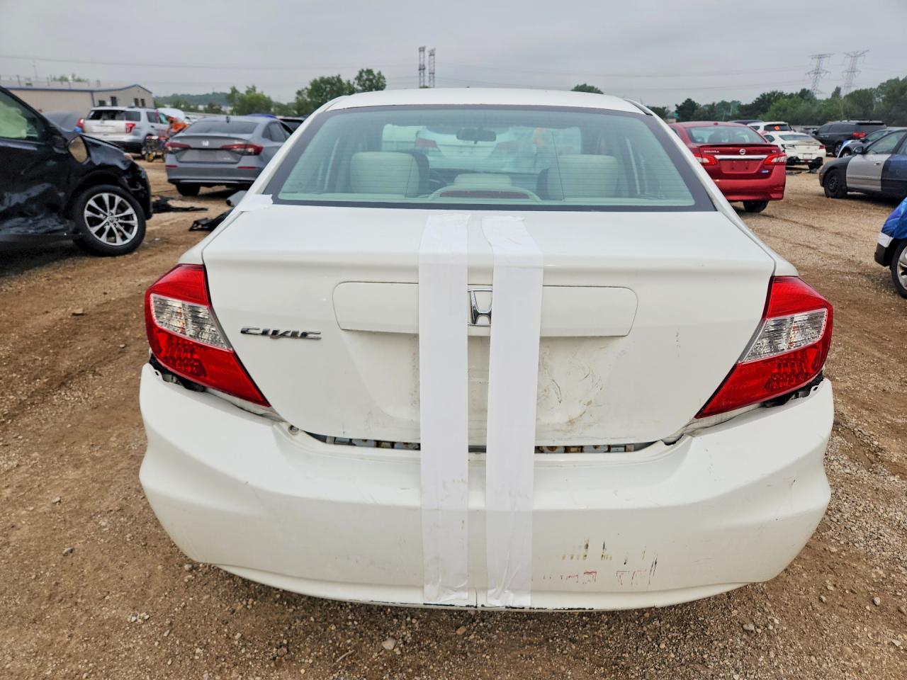 2012 Honda Civic Lx White vin: 2HGFB2F5XCH324111
