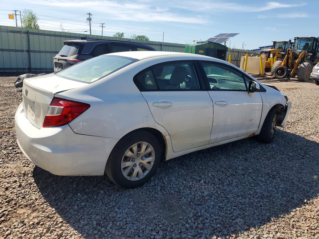 2012 Honda Civic Lx White vin: 2HGFB2F5XCH326635