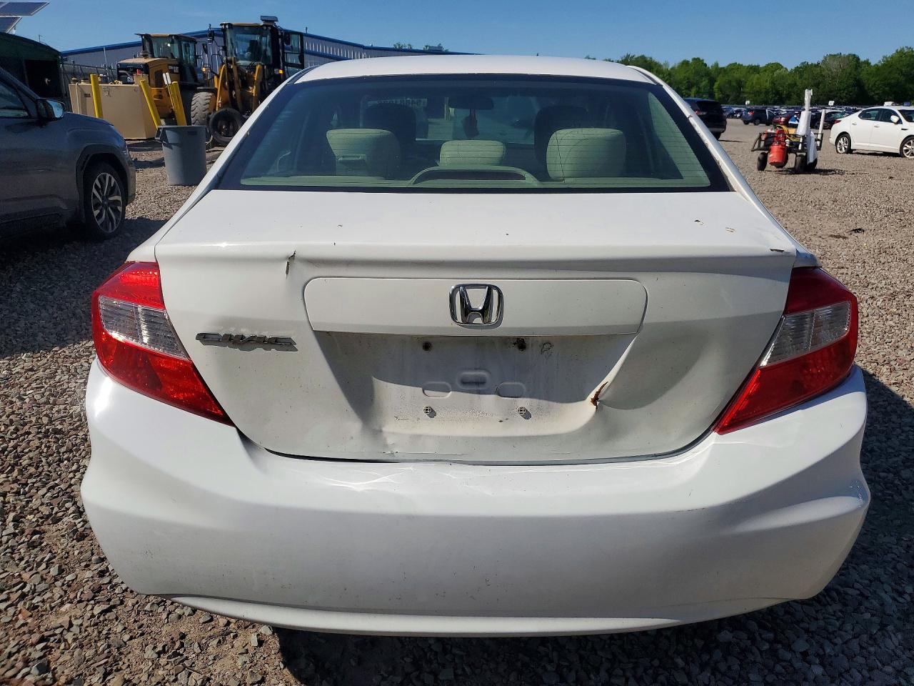 2012 Honda Civic Lx White vin: 2HGFB2F5XCH326635