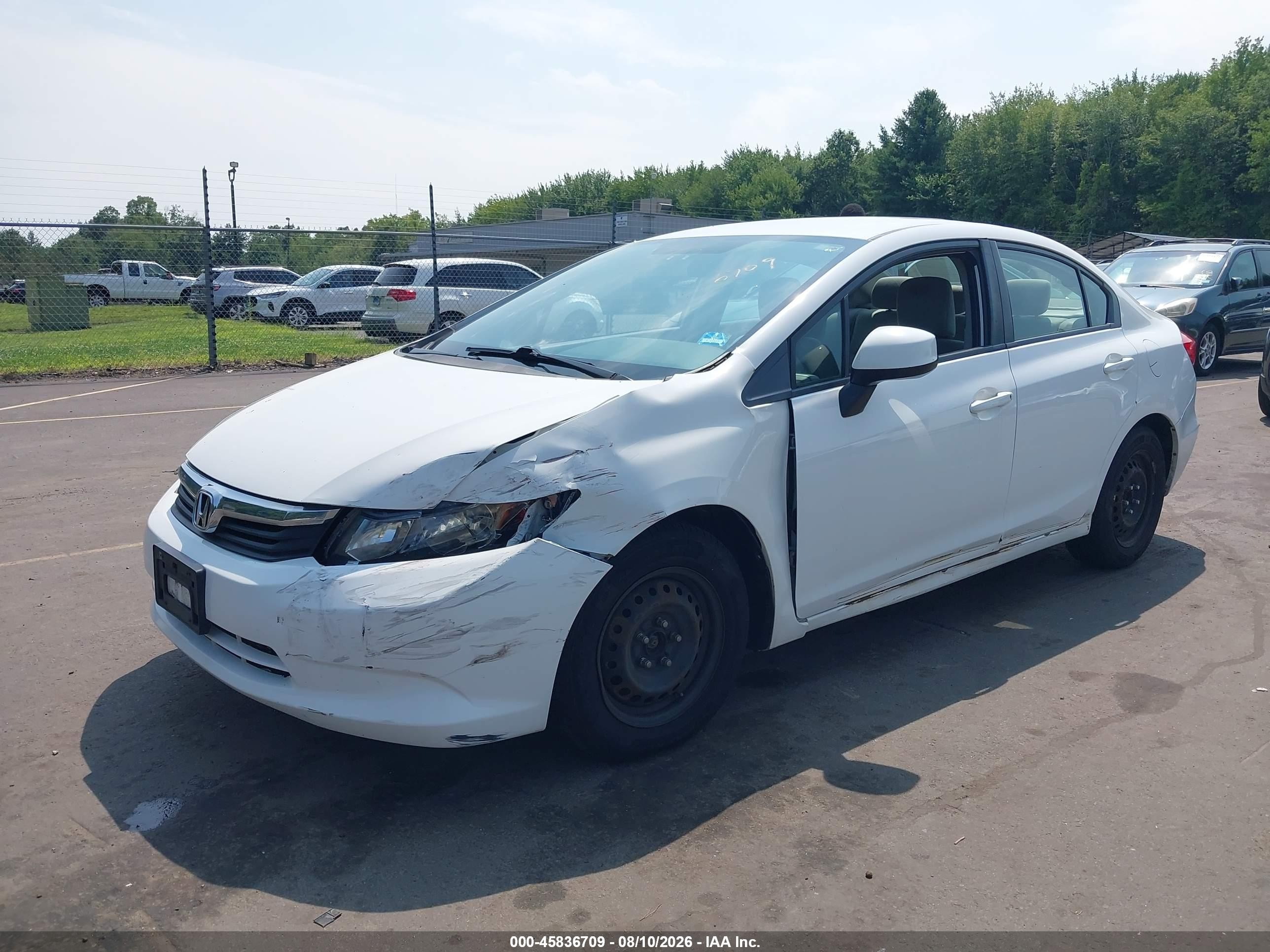 2012 Honda Civic Lx Белый vin: 2HGFB2F5XCH330393