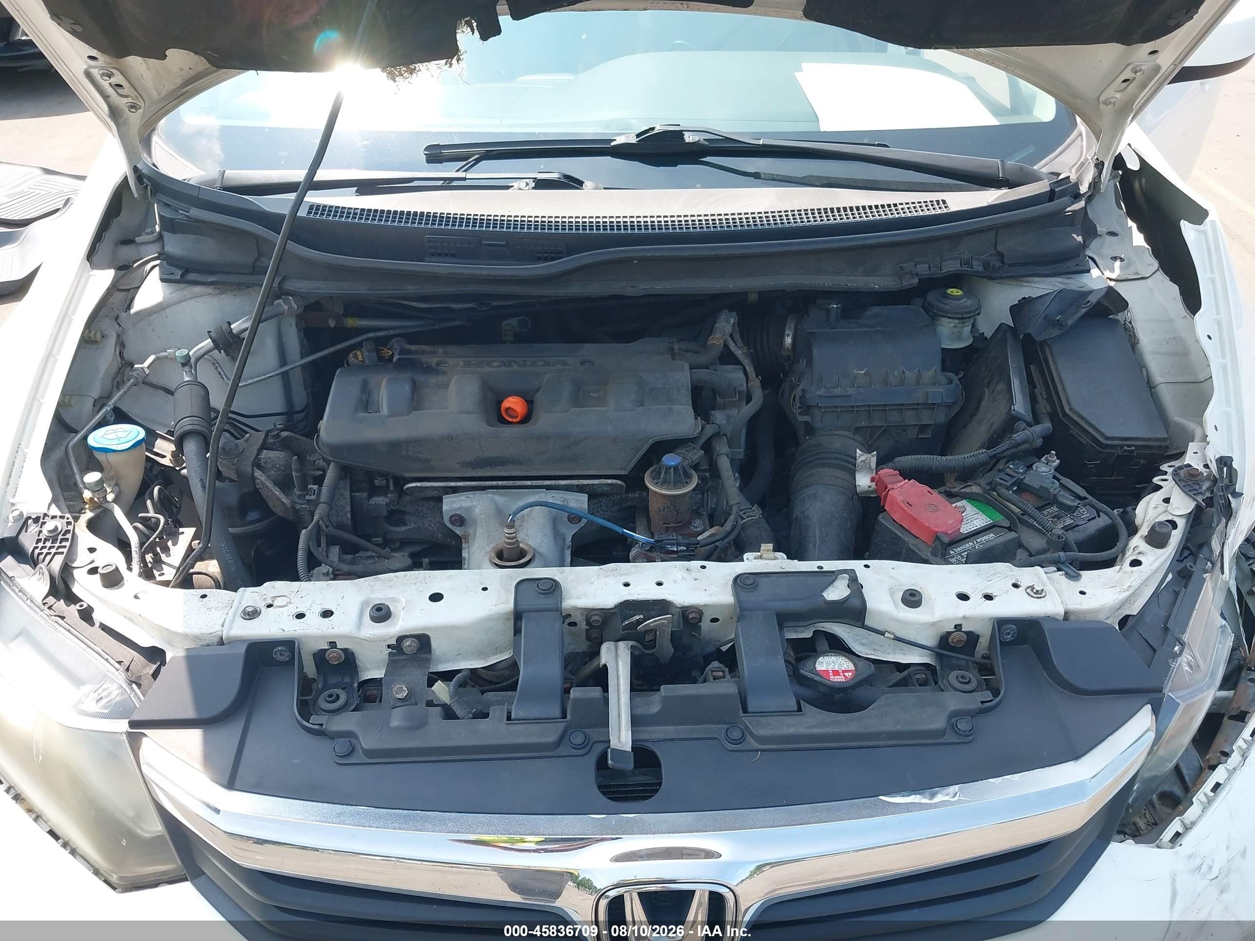 2012 Honda Civic Lx Белый vin: 2HGFB2F5XCH330393
