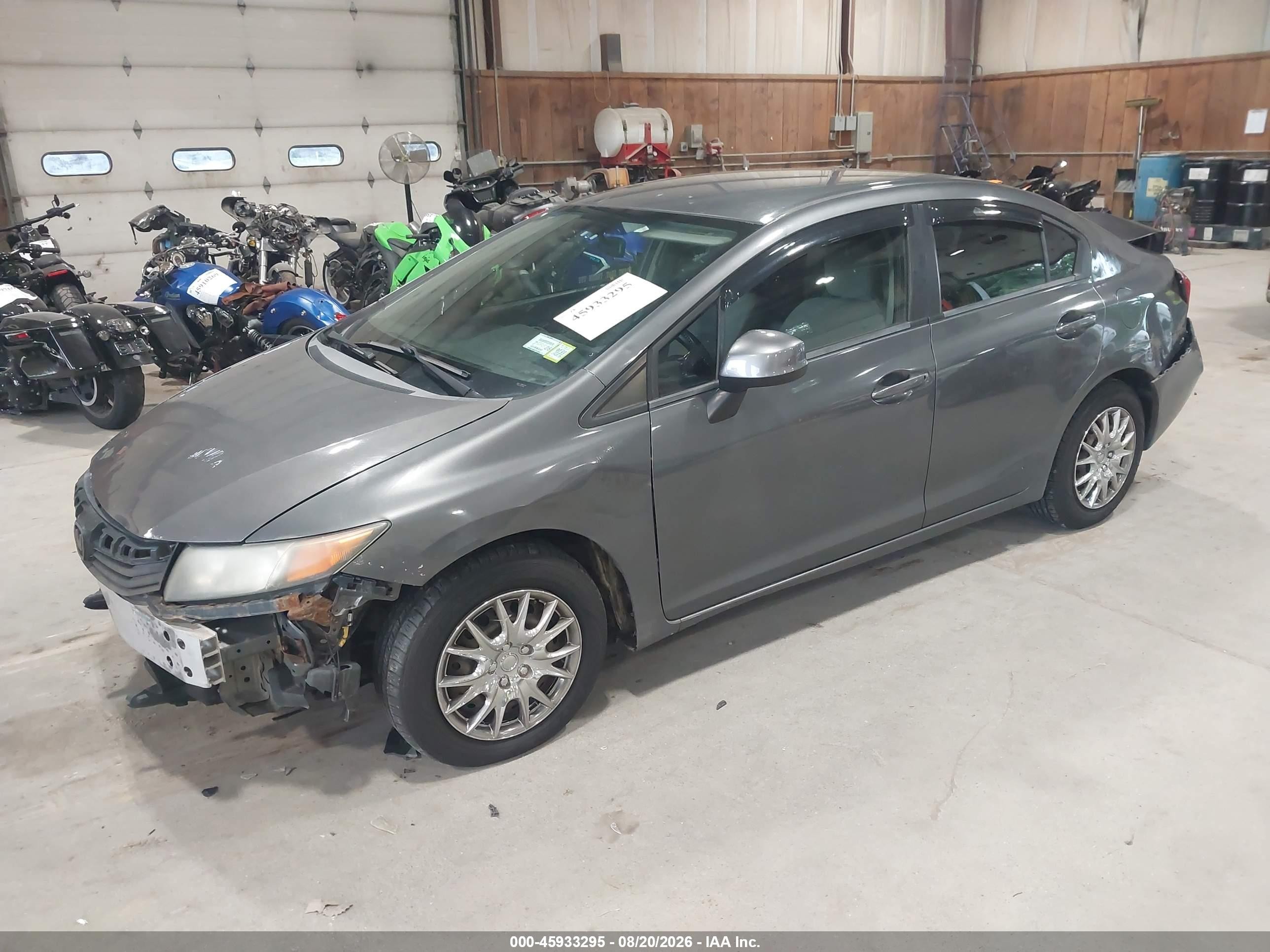 2012 Honda Civic Lx Gray vin: 2HGFB2F5XCH332497