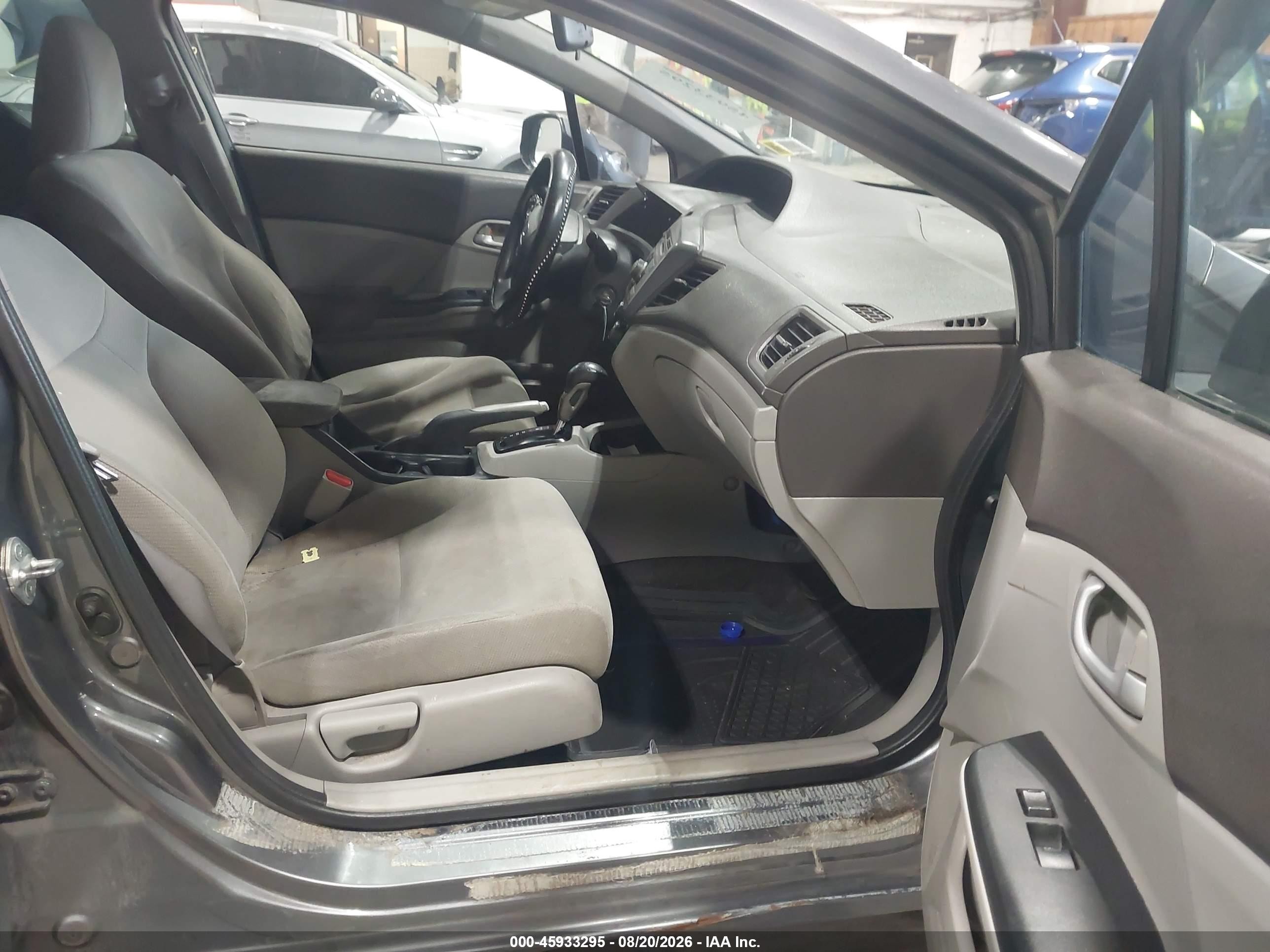 2012 Honda Civic Lx Gray vin: 2HGFB2F5XCH332497
