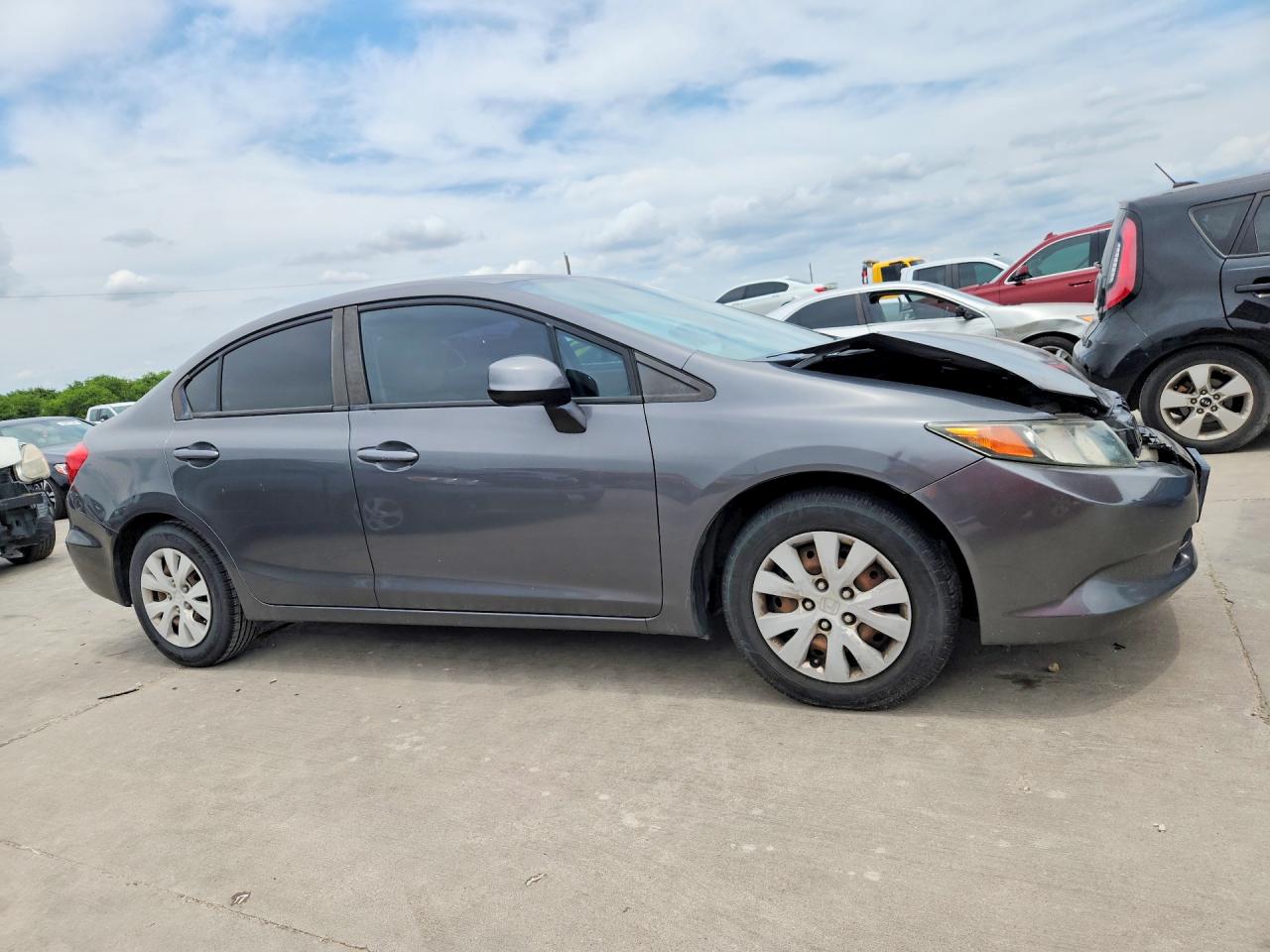 2012 Honda Civic Lx Gray vin: 2HGFB2F5XCH333889