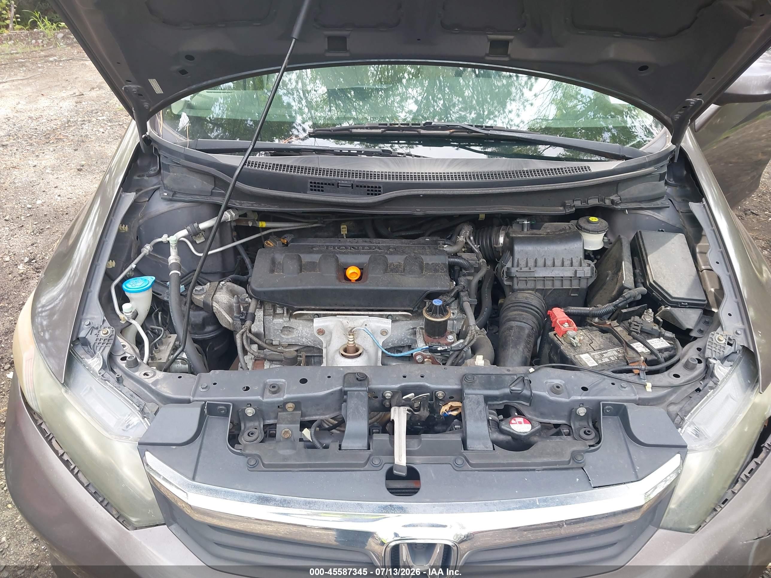 2012 Honda Civic Lx Gray vin: 2HGFB2F5XCH503460