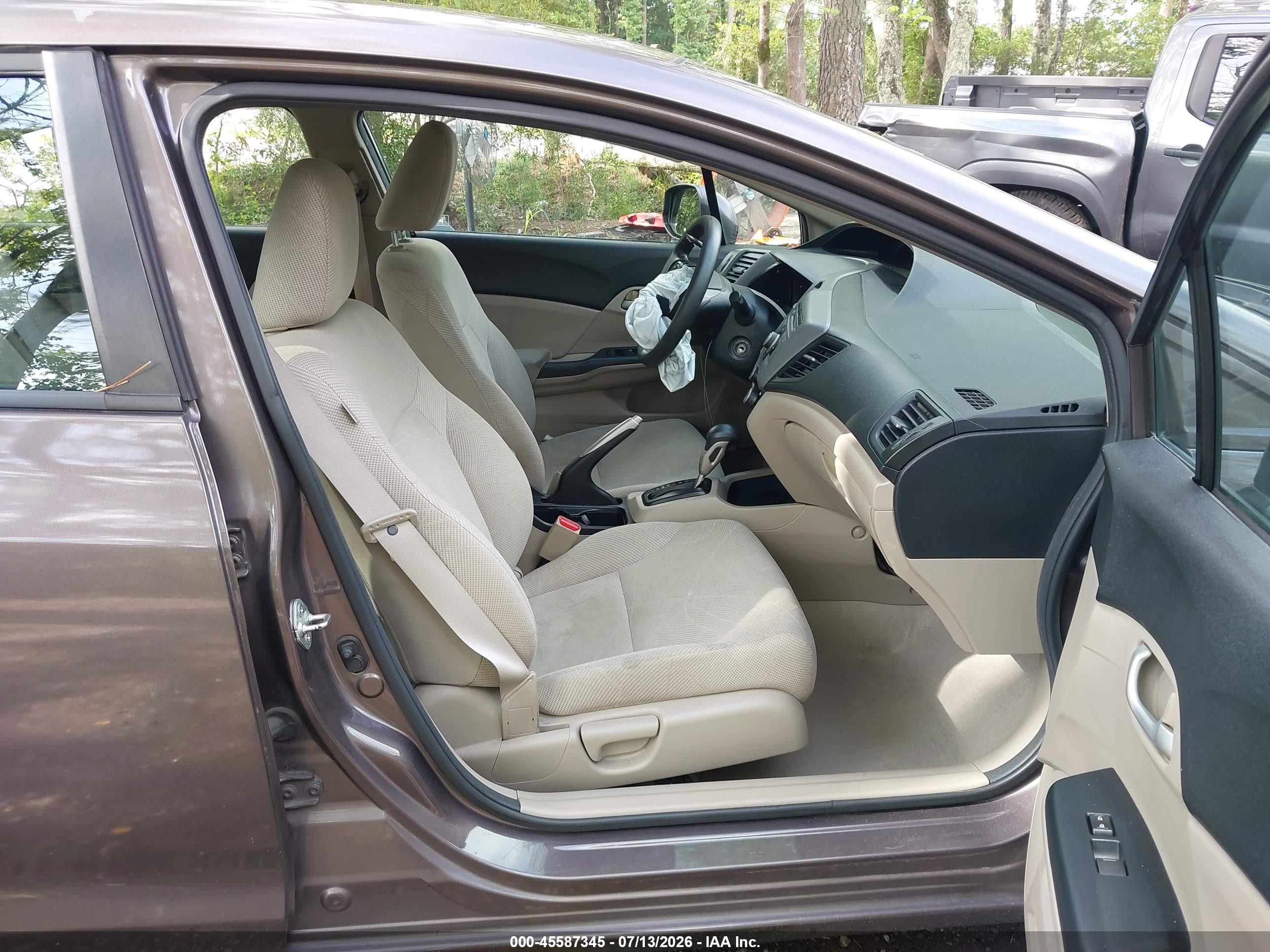 2012 Honda Civic Lx Gray vin: 2HGFB2F5XCH503460