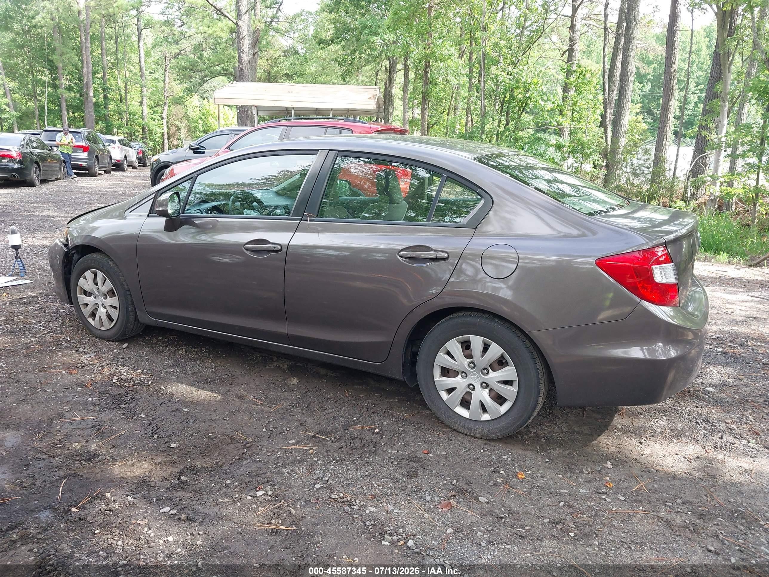 2012 Honda Civic Lx Gray vin: 2HGFB2F5XCH503460
