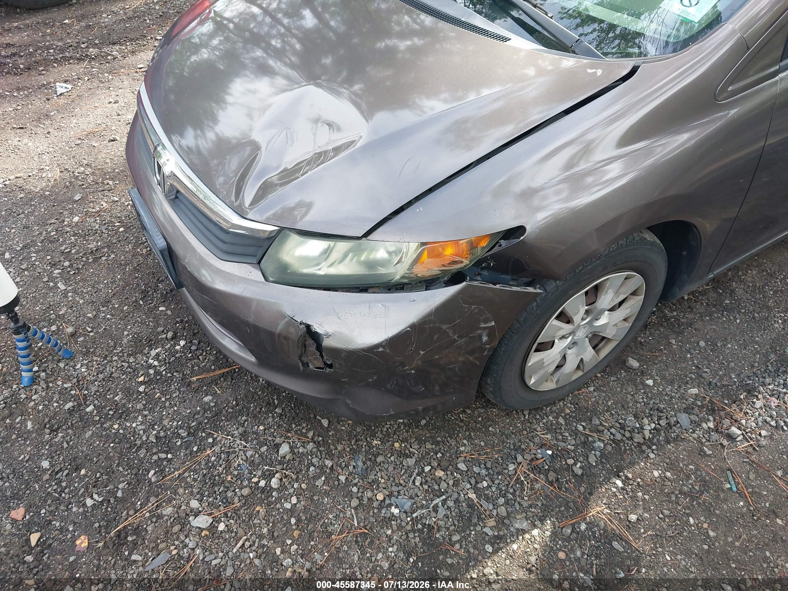 2012 Honda Civic Lx Gray vin: 2HGFB2F5XCH503460