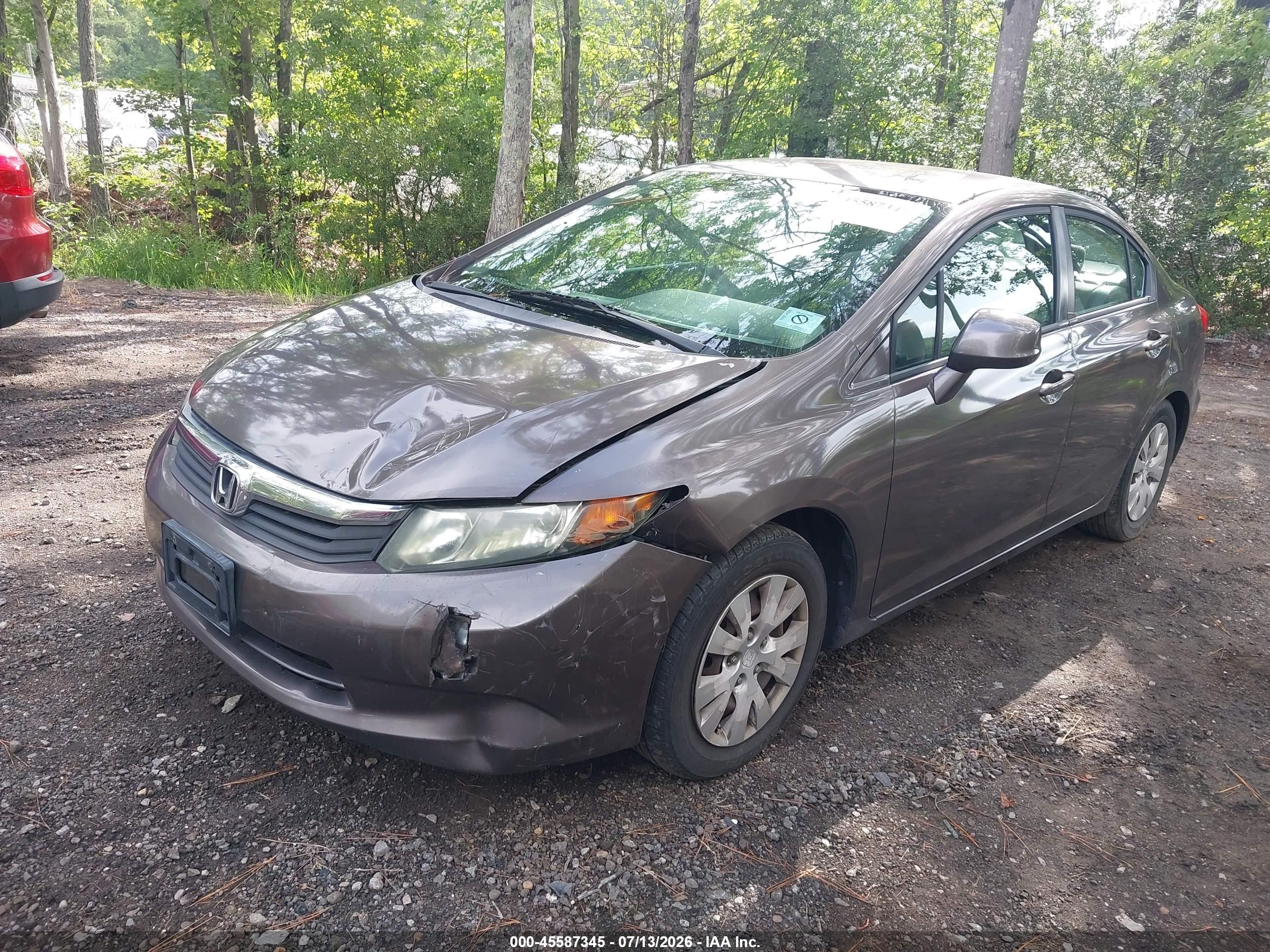 2012 Honda Civic Lx Gray vin: 2HGFB2F5XCH503460
