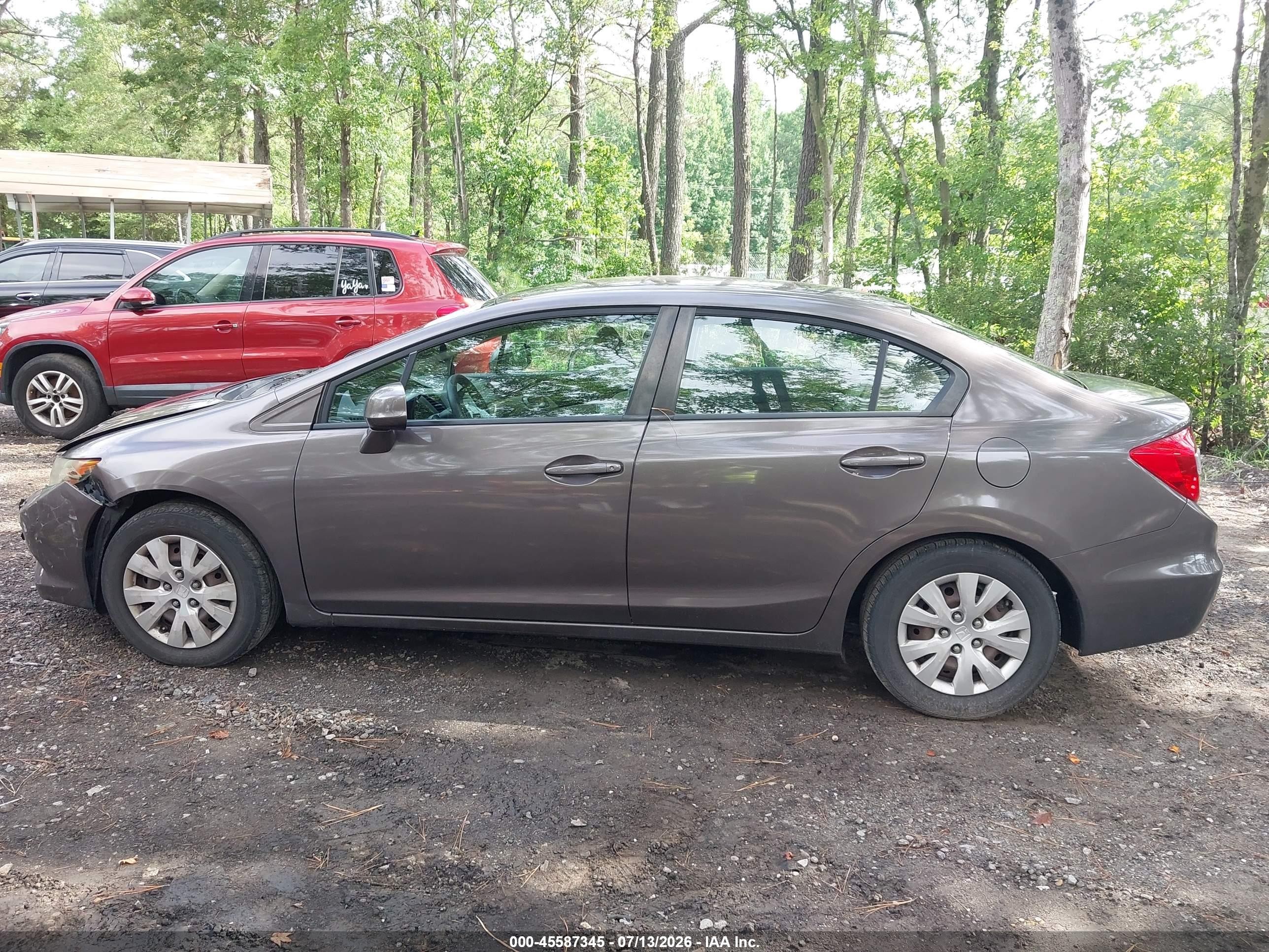 2012 Honda Civic Lx Gray vin: 2HGFB2F5XCH503460