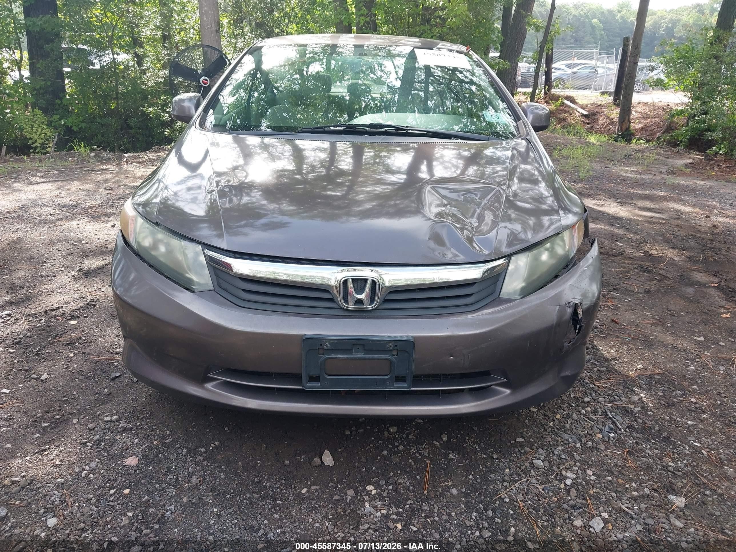 2012 Honda Civic Lx Gray vin: 2HGFB2F5XCH503460