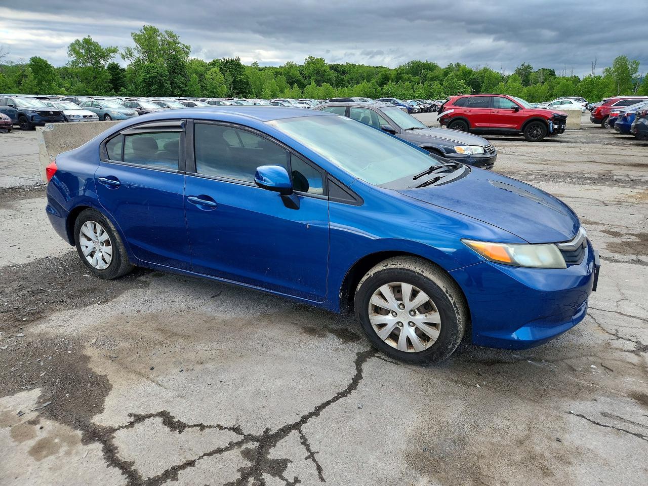 2012 Honda Civic Lx Blue vin: 2HGFB2F5XCH506374