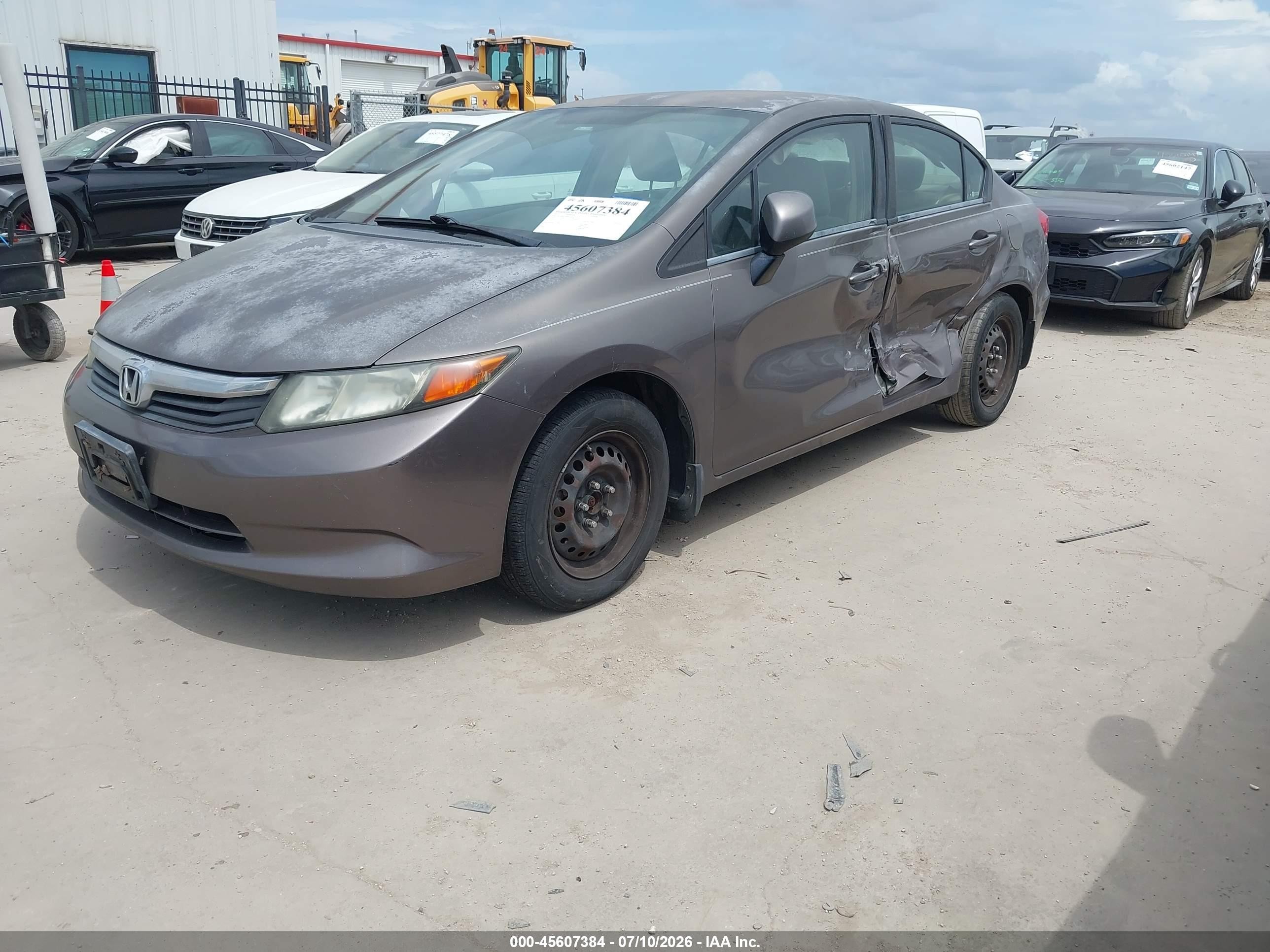 2012 Honda Civic Lx Brown vin: 2HGFB2F5XCH524566