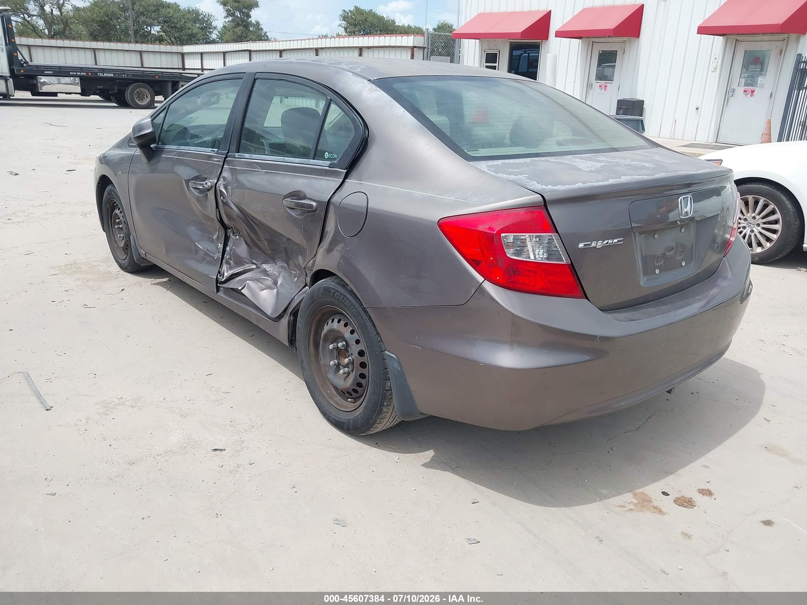 2012 Honda Civic Lx Brown vin: 2HGFB2F5XCH524566