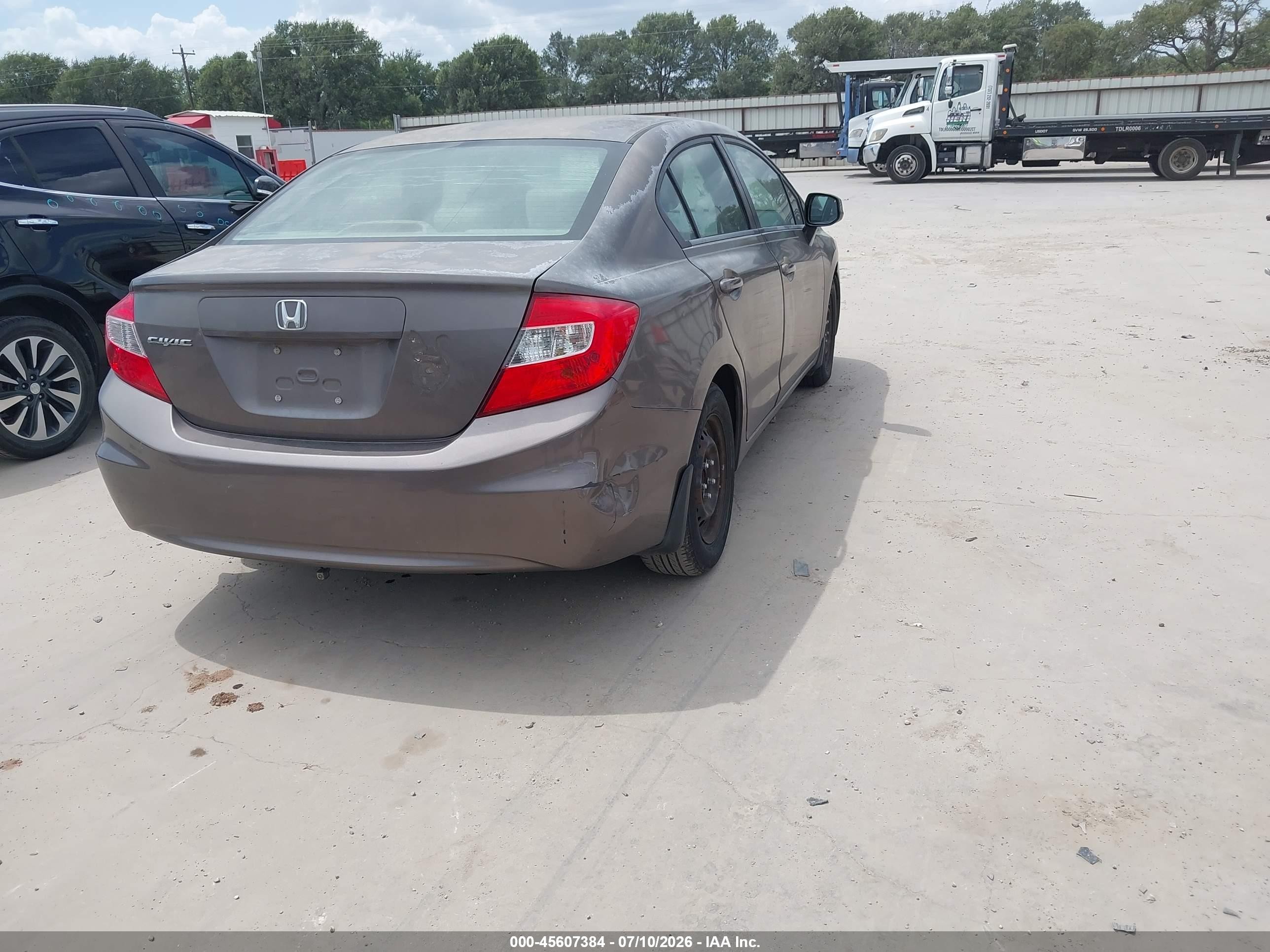 2012 Honda Civic Lx Brown vin: 2HGFB2F5XCH524566