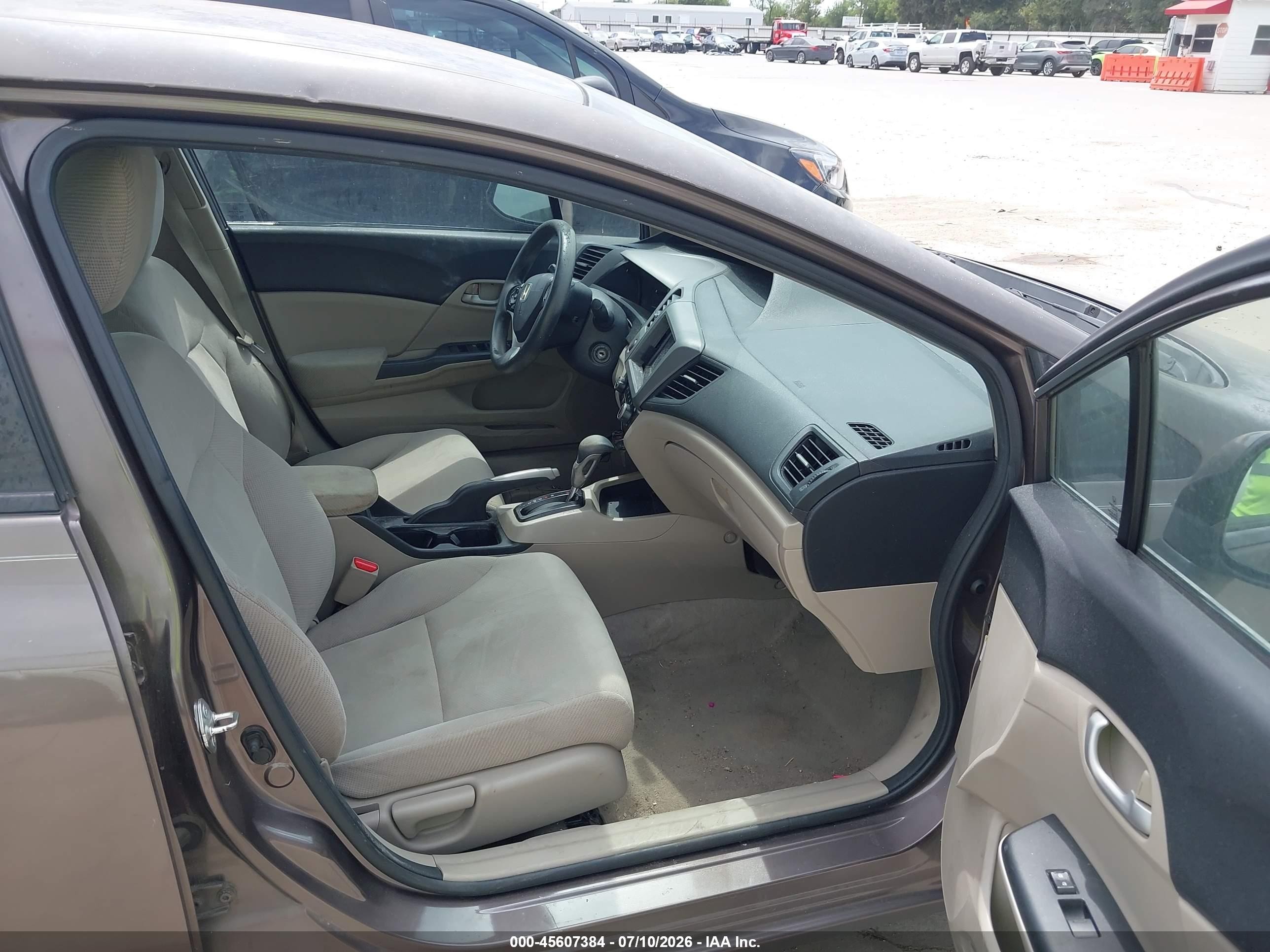 2012 Honda Civic Lx Brown vin: 2HGFB2F5XCH524566