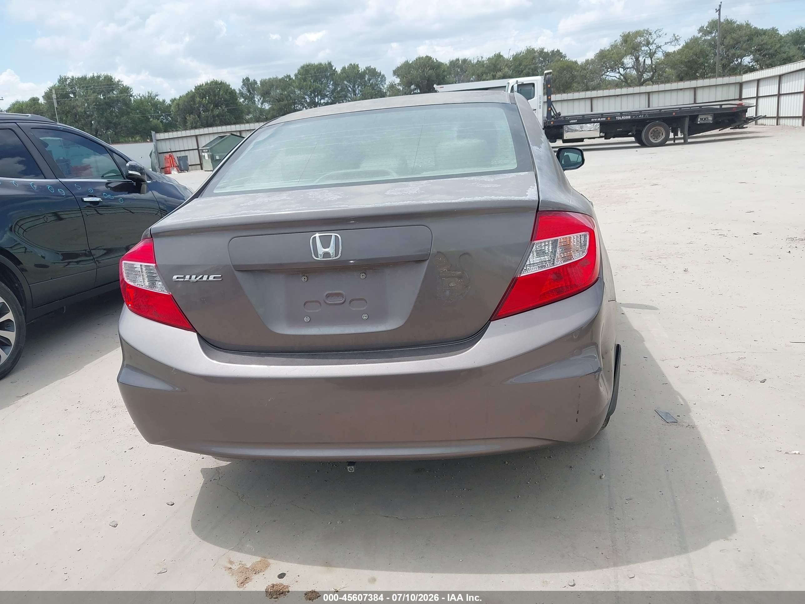 2012 Honda Civic Lx Brown vin: 2HGFB2F5XCH524566