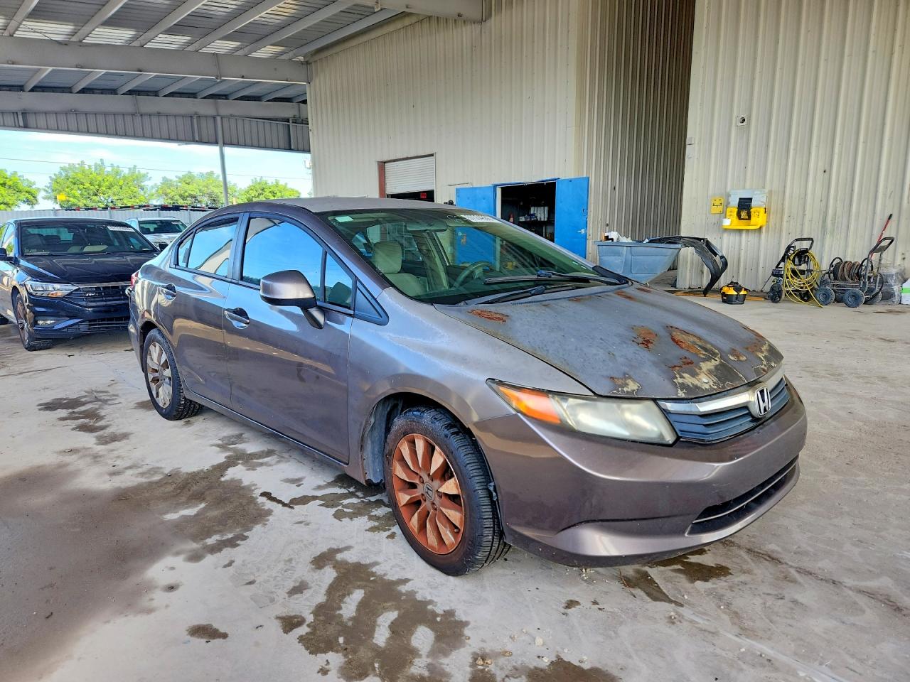 2012 Honda Civic Lx Gray vin: 2HGFB2F5XCH529489