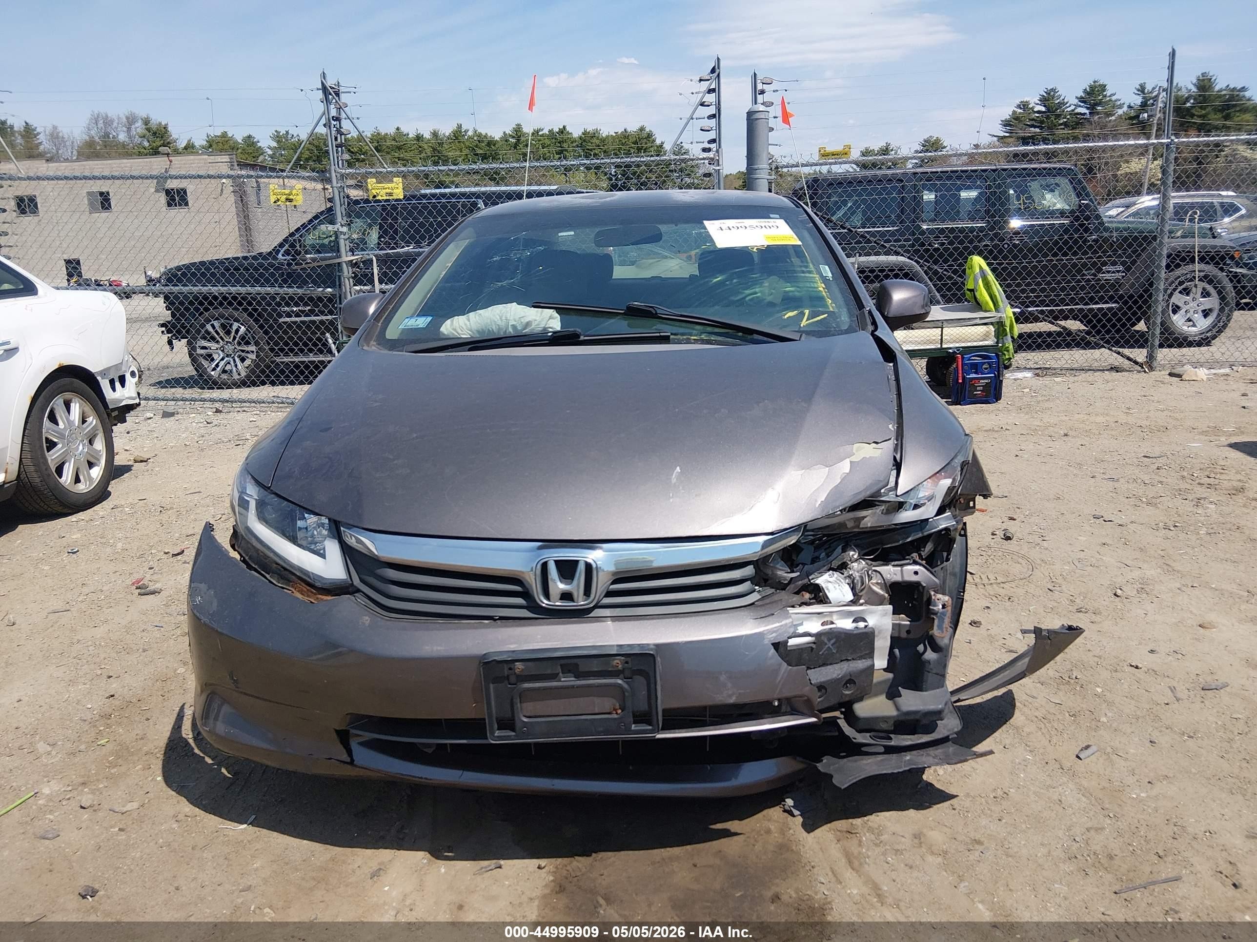 2012 Honda Civic Lx Gray vin: 2HGFB2F5XCH537978