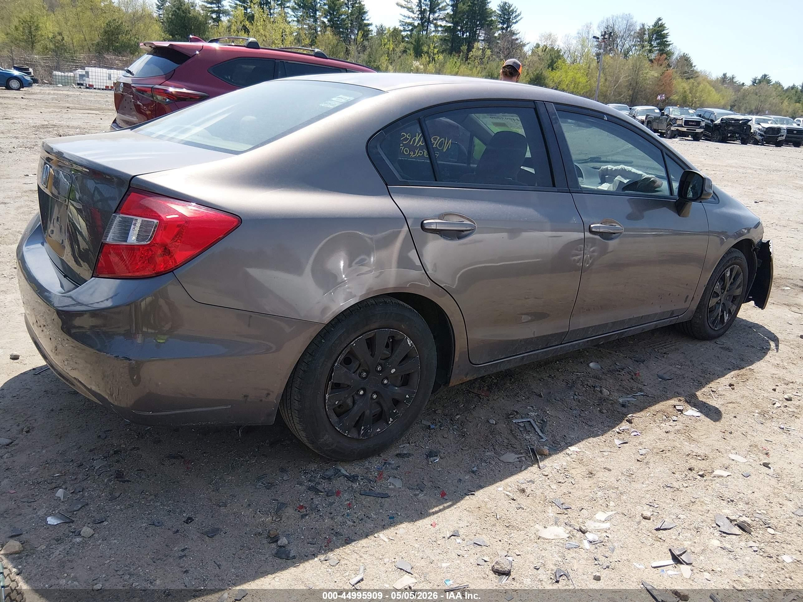 2012 Honda Civic Lx Gray vin: 2HGFB2F5XCH537978