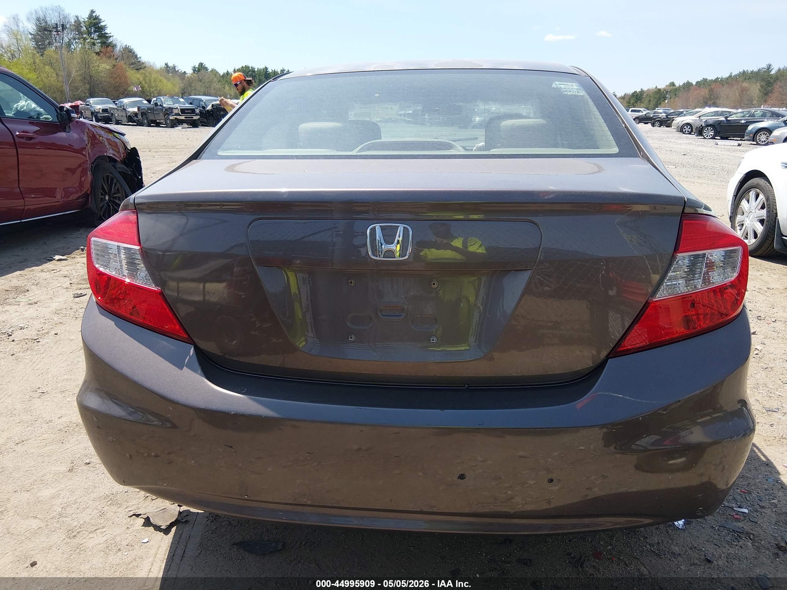 2012 Honda Civic Lx Gray vin: 2HGFB2F5XCH537978
