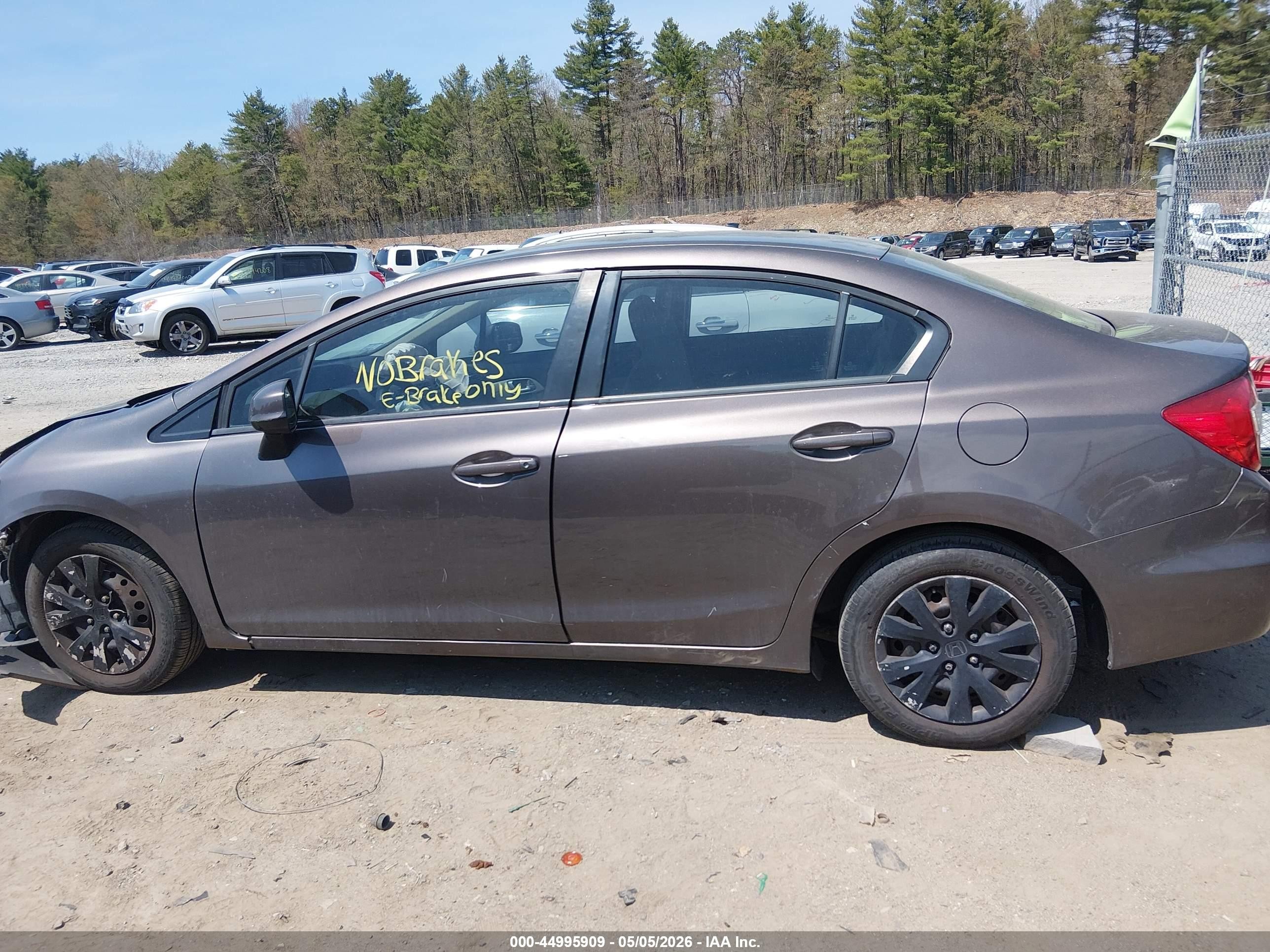 2012 Honda Civic Lx Gray vin: 2HGFB2F5XCH537978