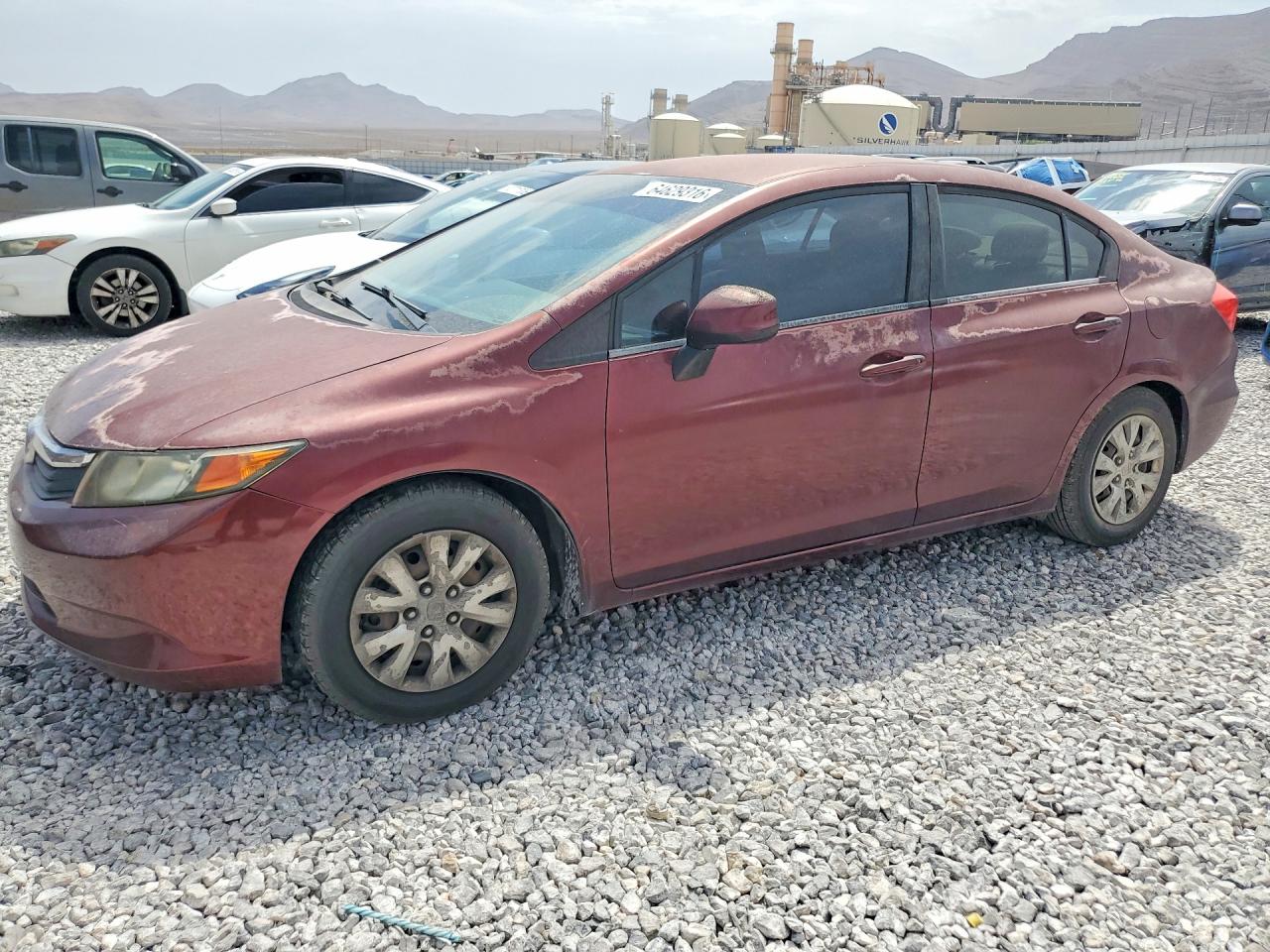 2012 Honda Civic Lx Burgundy vin: 2HGFB2F5XCH540833