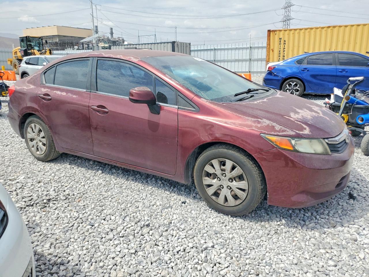2012 Honda Civic Lx Burgundy vin: 2HGFB2F5XCH540833