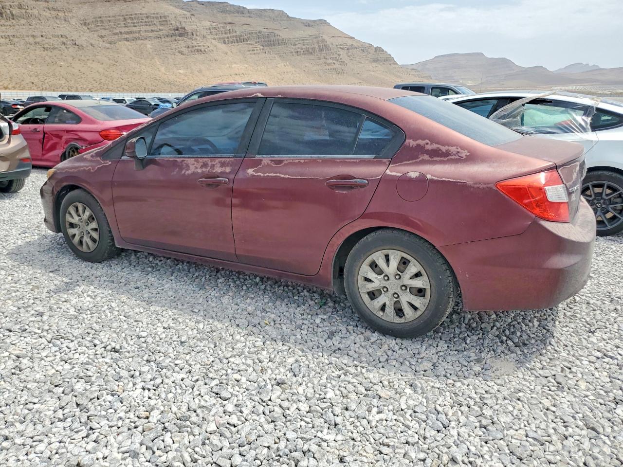 2012 Honda Civic Lx Burgundy vin: 2HGFB2F5XCH540833