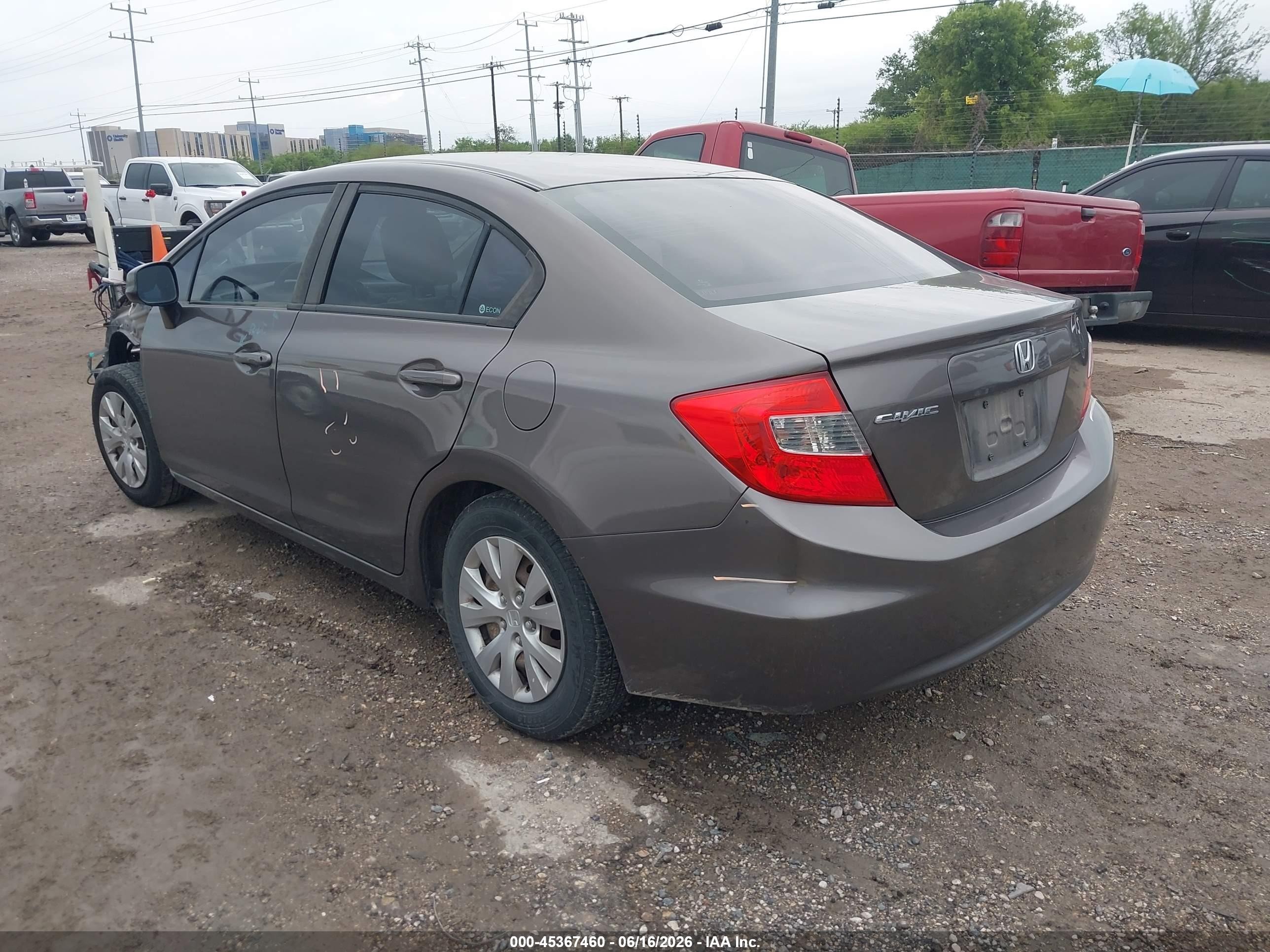 2012 Honda Civic Lx Серый vin: 2HGFB2F5XCH541674