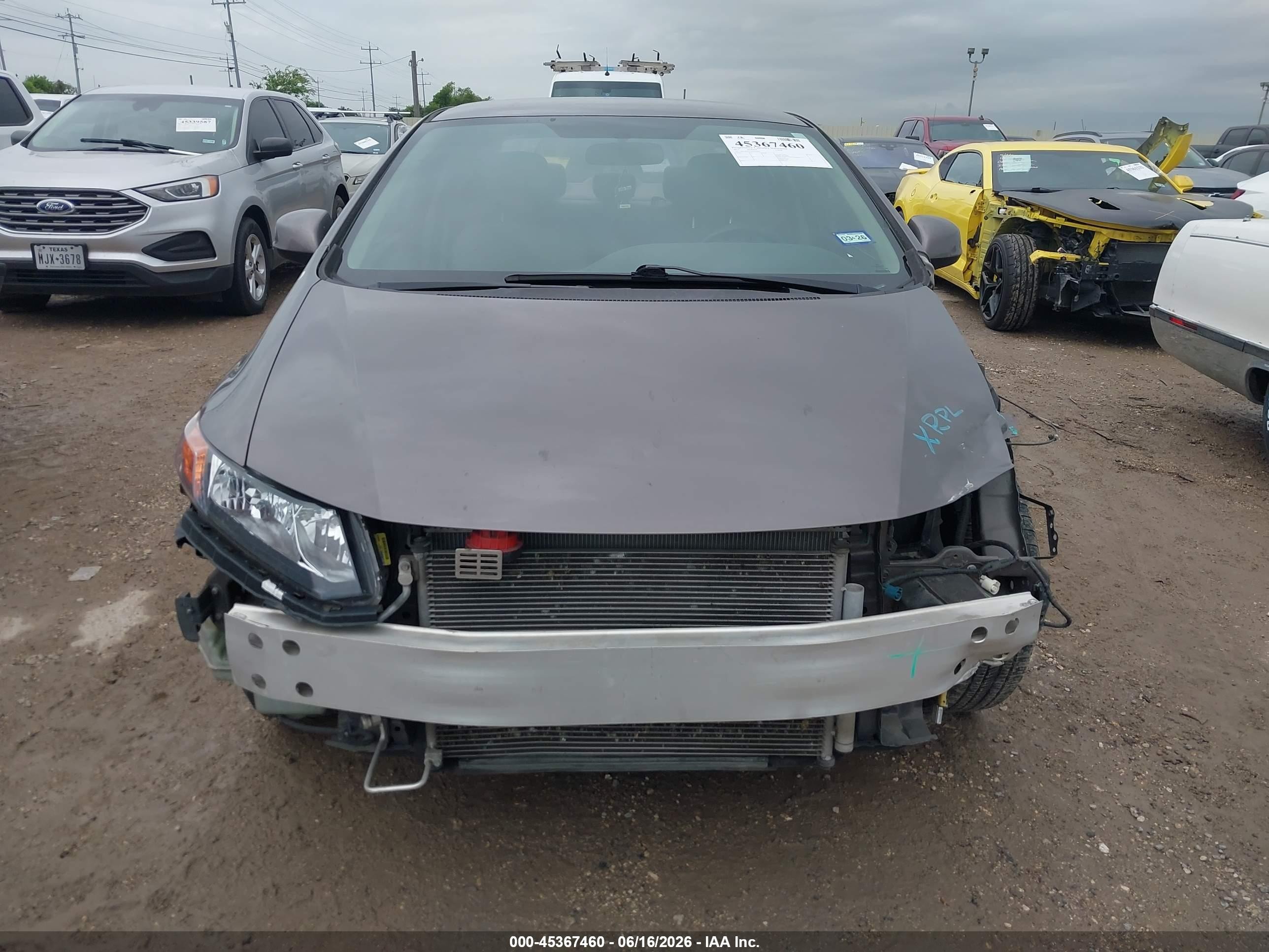 2012 Honda Civic Lx Серый vin: 2HGFB2F5XCH541674