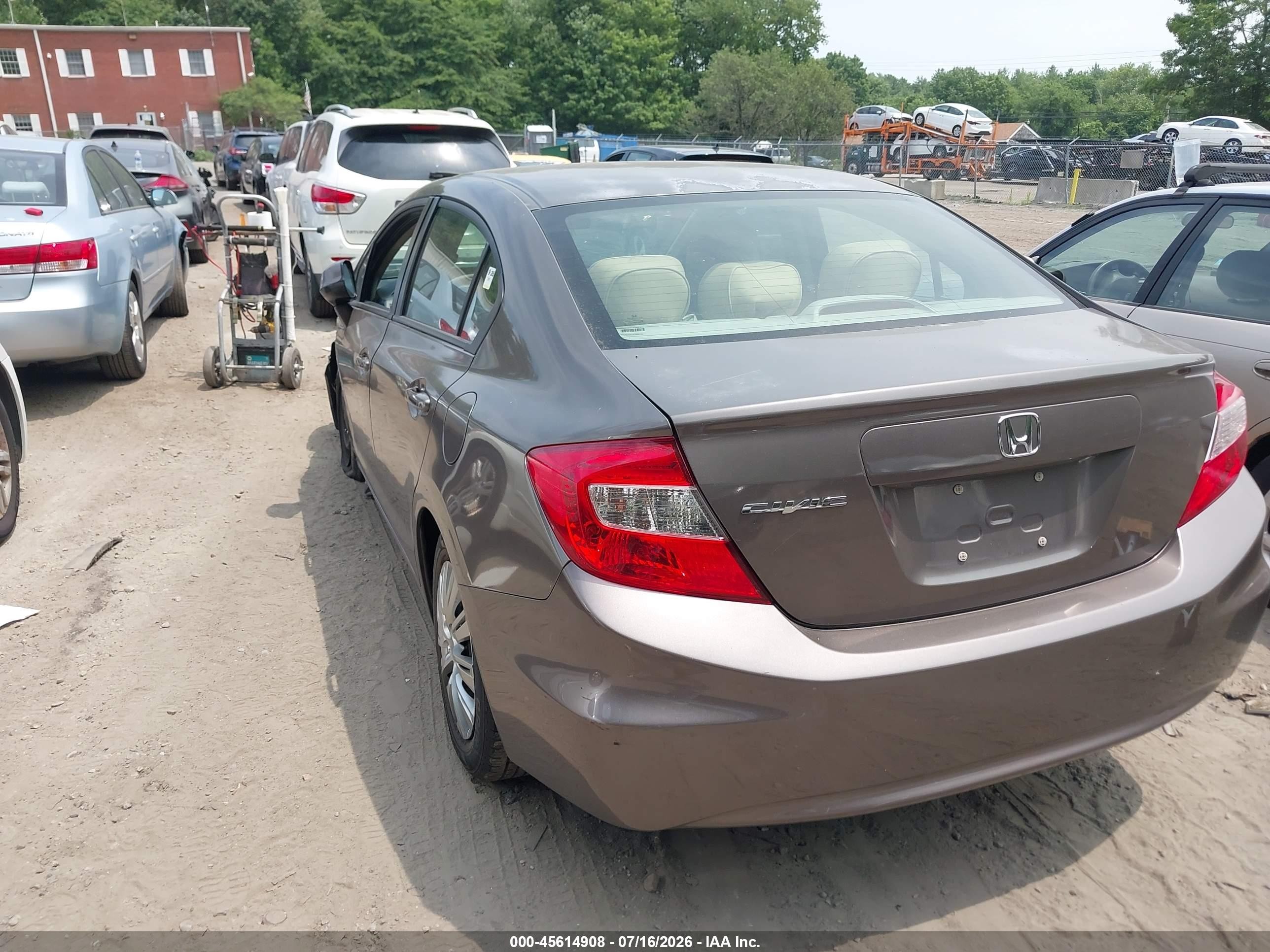 2012 Honda Civic Lx Brown vin: 2HGFB2F5XCH554246