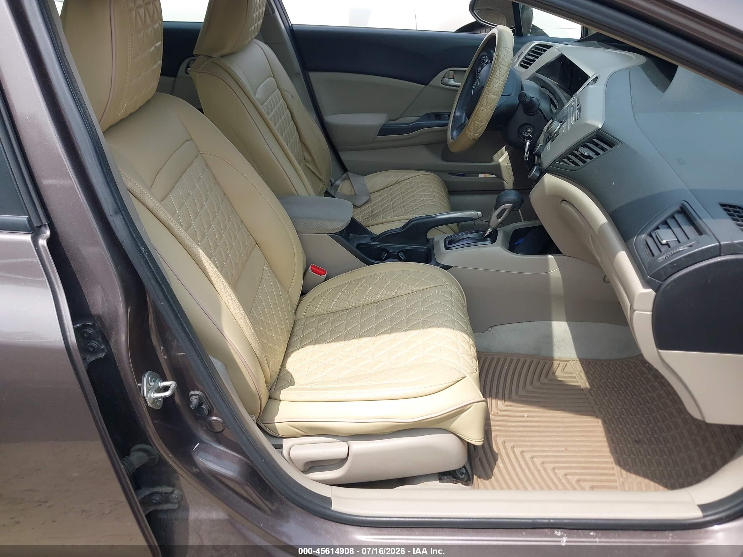 2012 Honda Civic Lx Brown vin: 2HGFB2F5XCH554246