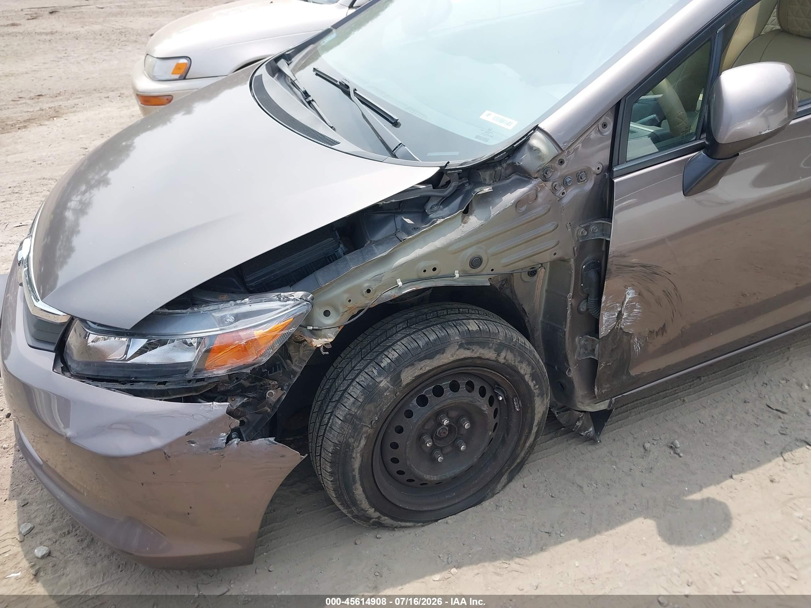 2012 Honda Civic Lx Brown vin: 2HGFB2F5XCH554246