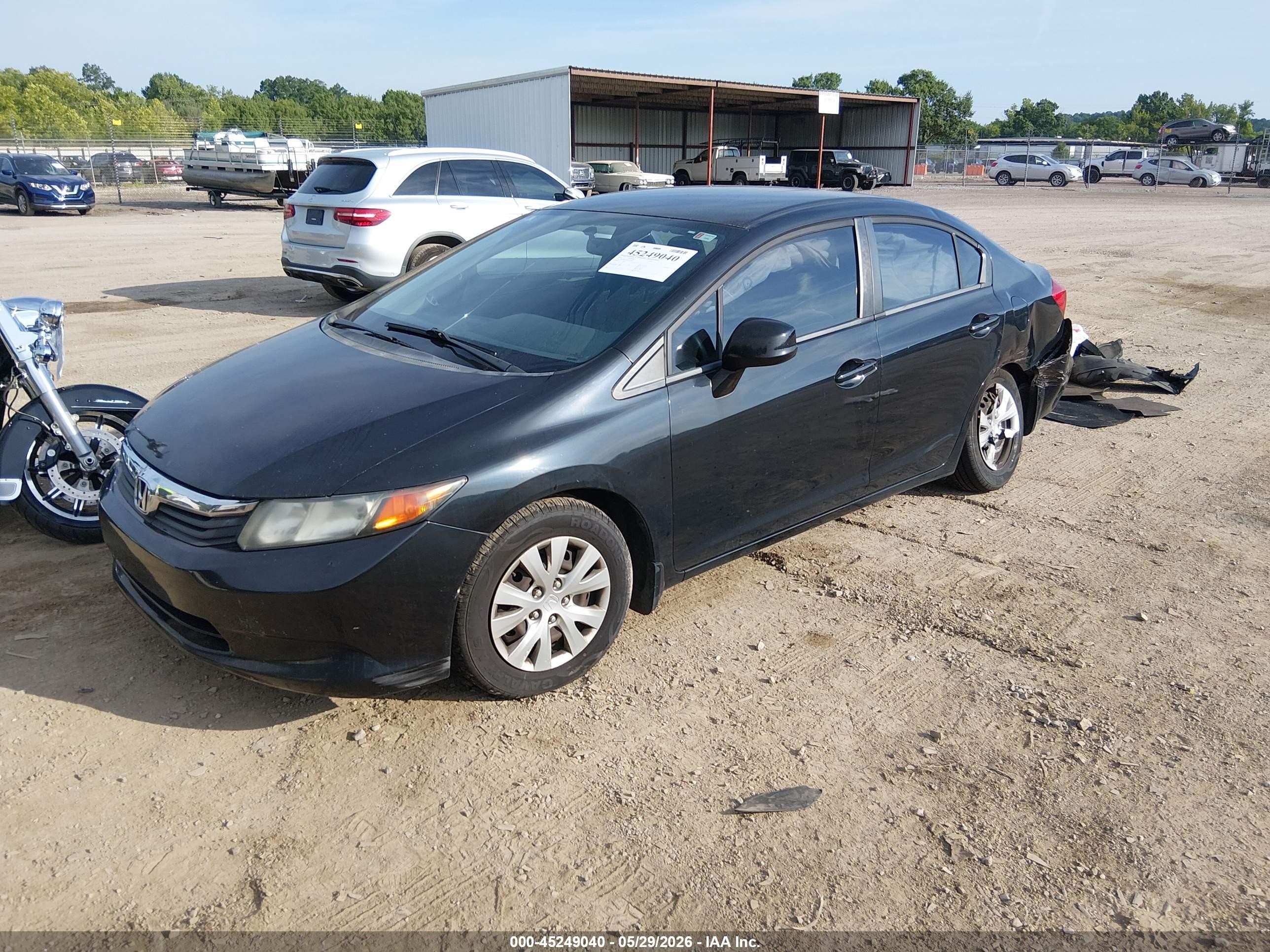 2012 Honda Civic Lx Black vin: 2HGFB2F5XCH564677