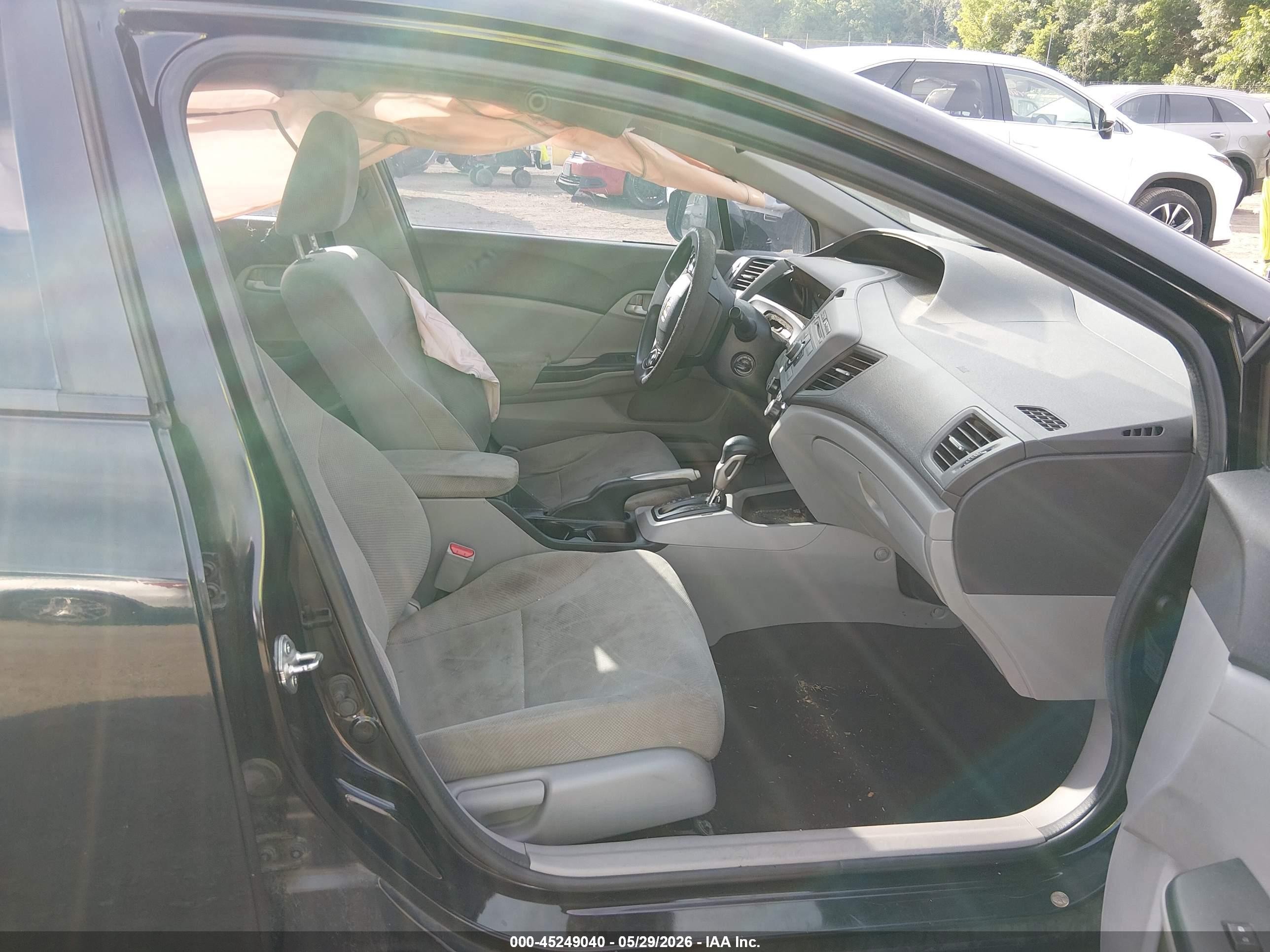 2012 Honda Civic Lx Black vin: 2HGFB2F5XCH564677